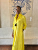 Yellow Linen Collar Kaftan