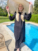 Black Cotton  Design Embroidered Kaftan