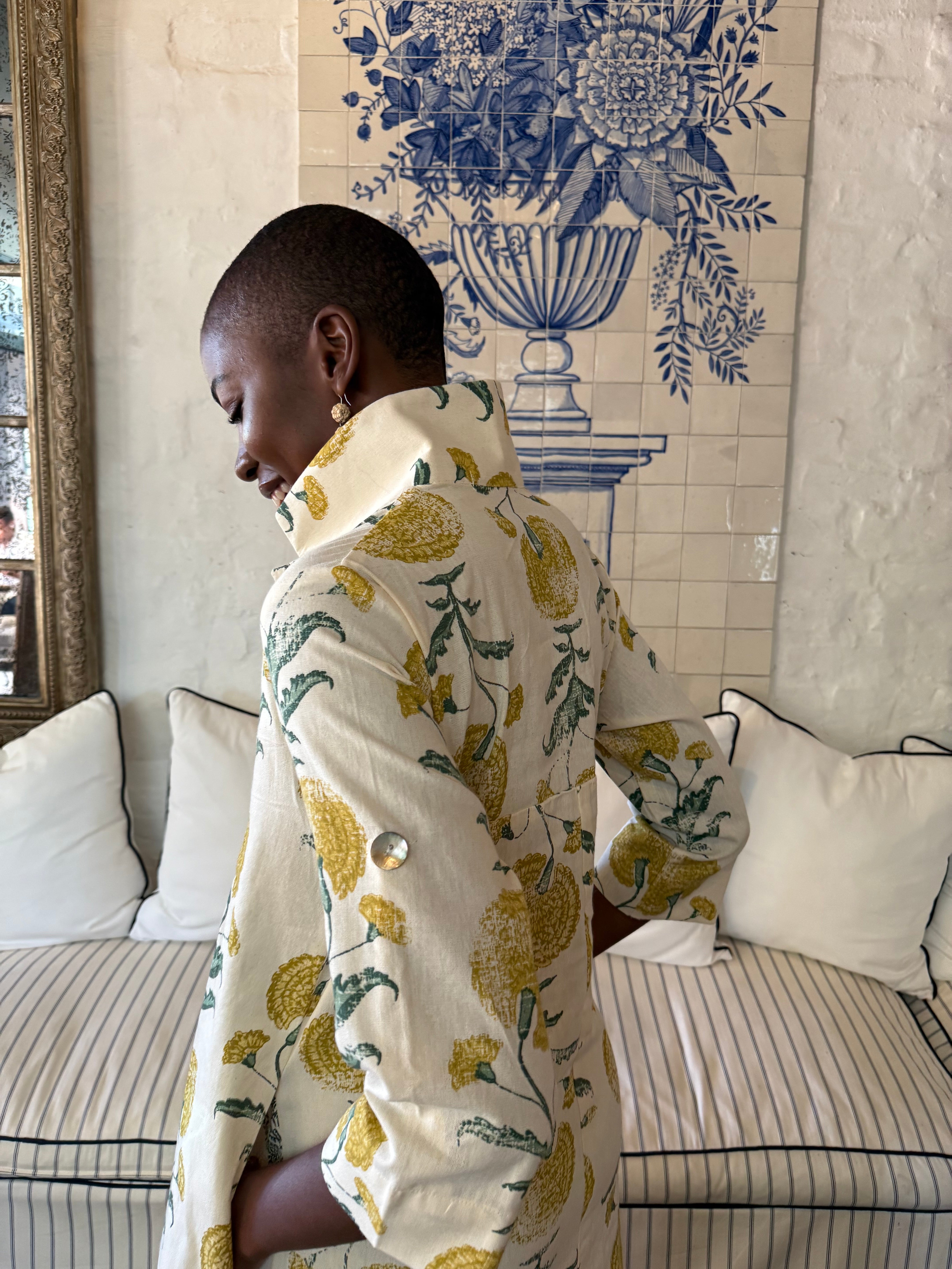 Poppy Yellow Cotton Kaftan
