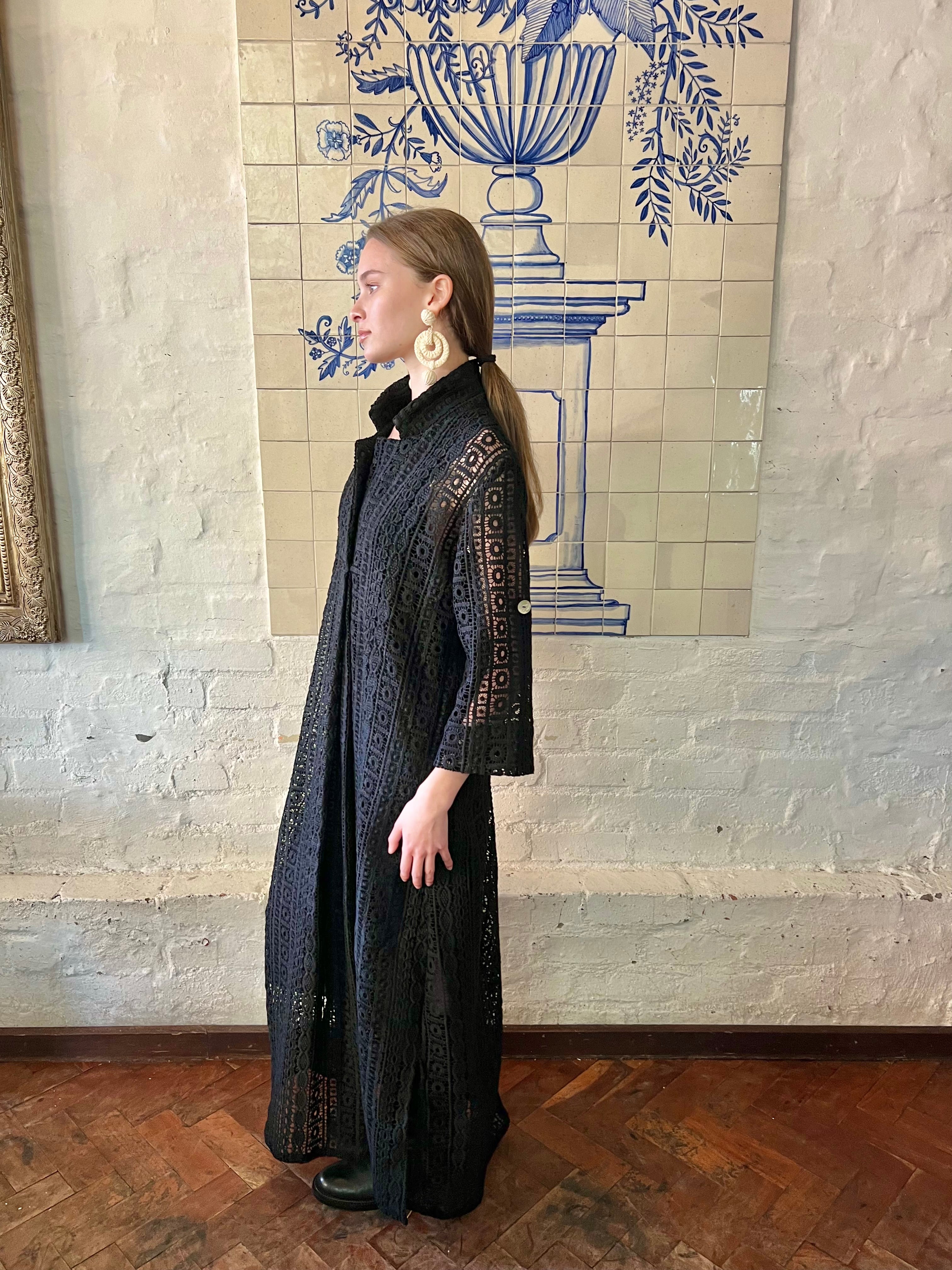 Paloma Black Cotton Kaftan