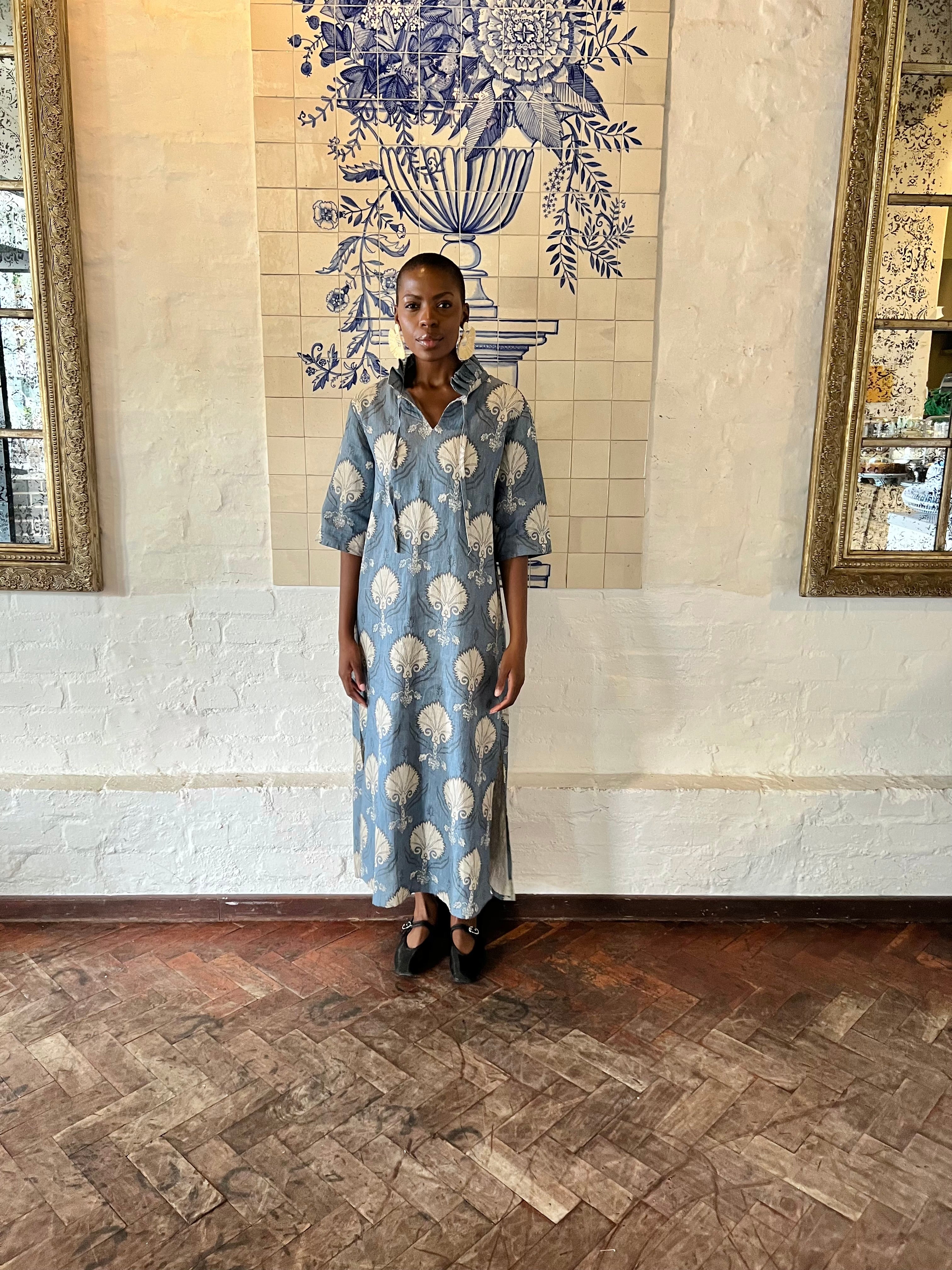 Constantinople Linen Kaftan Denim