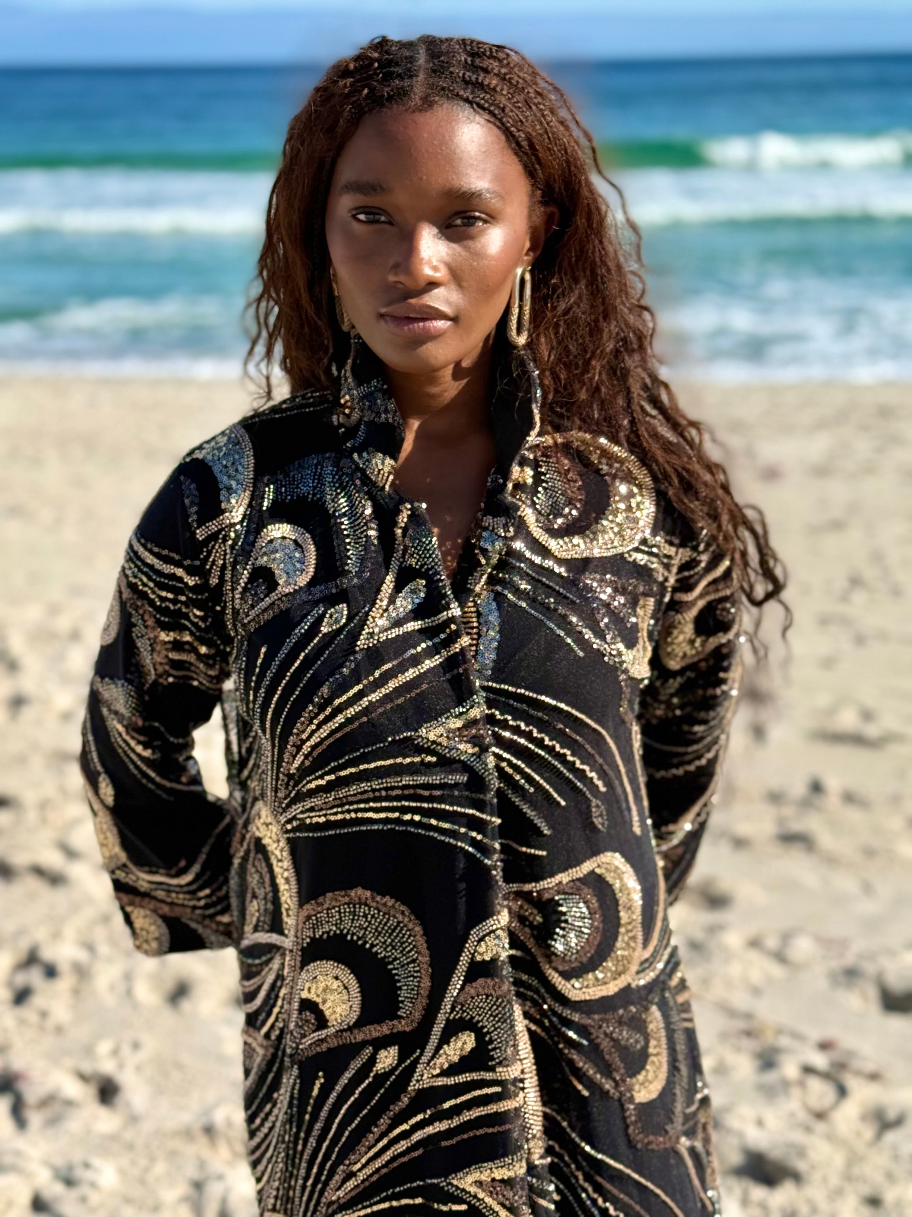 Zanzibar Midnight Kaftan (Ready to Ship)
