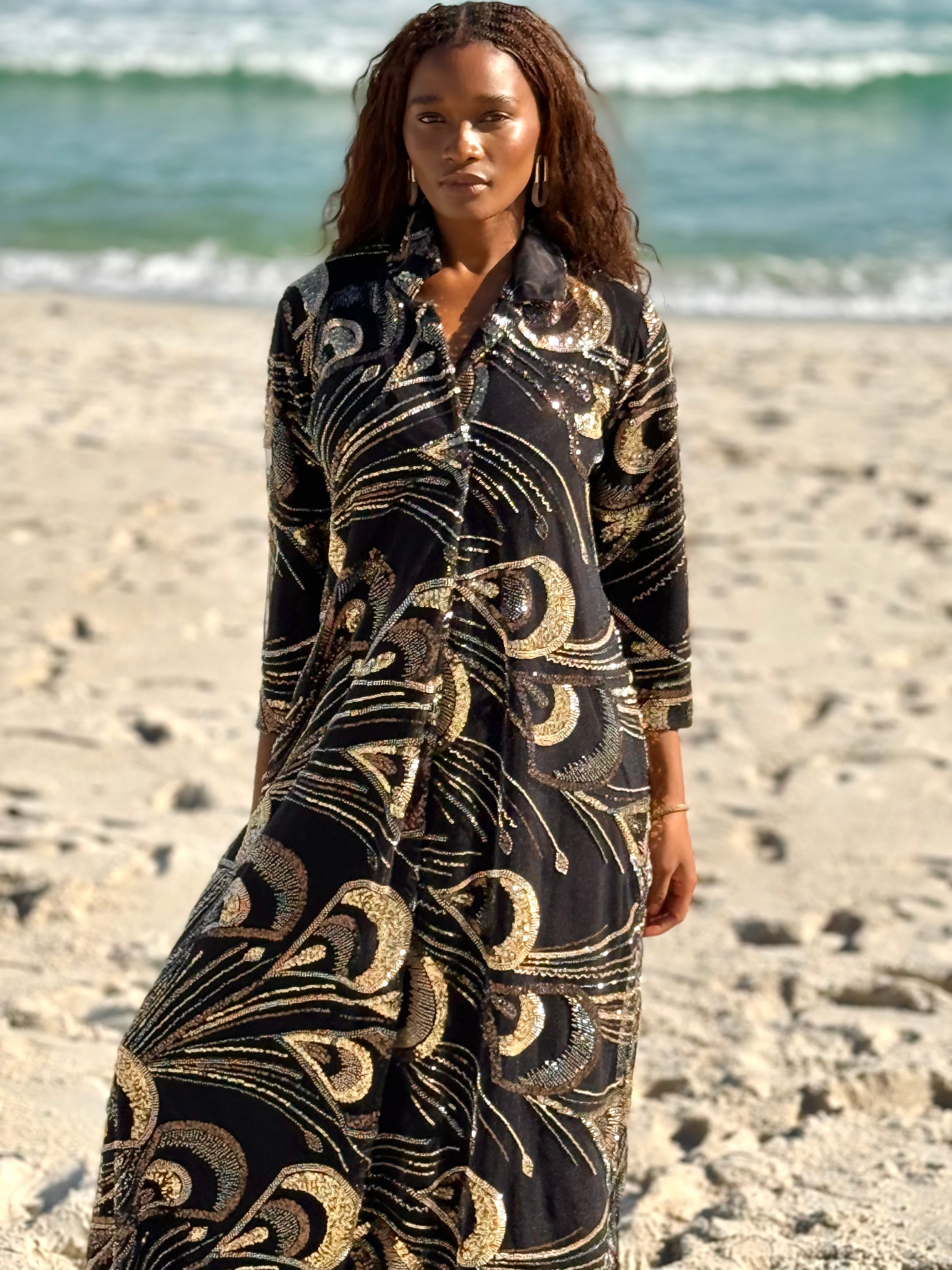 Zanzibar Midnight Kaftan (Ready to Ship)