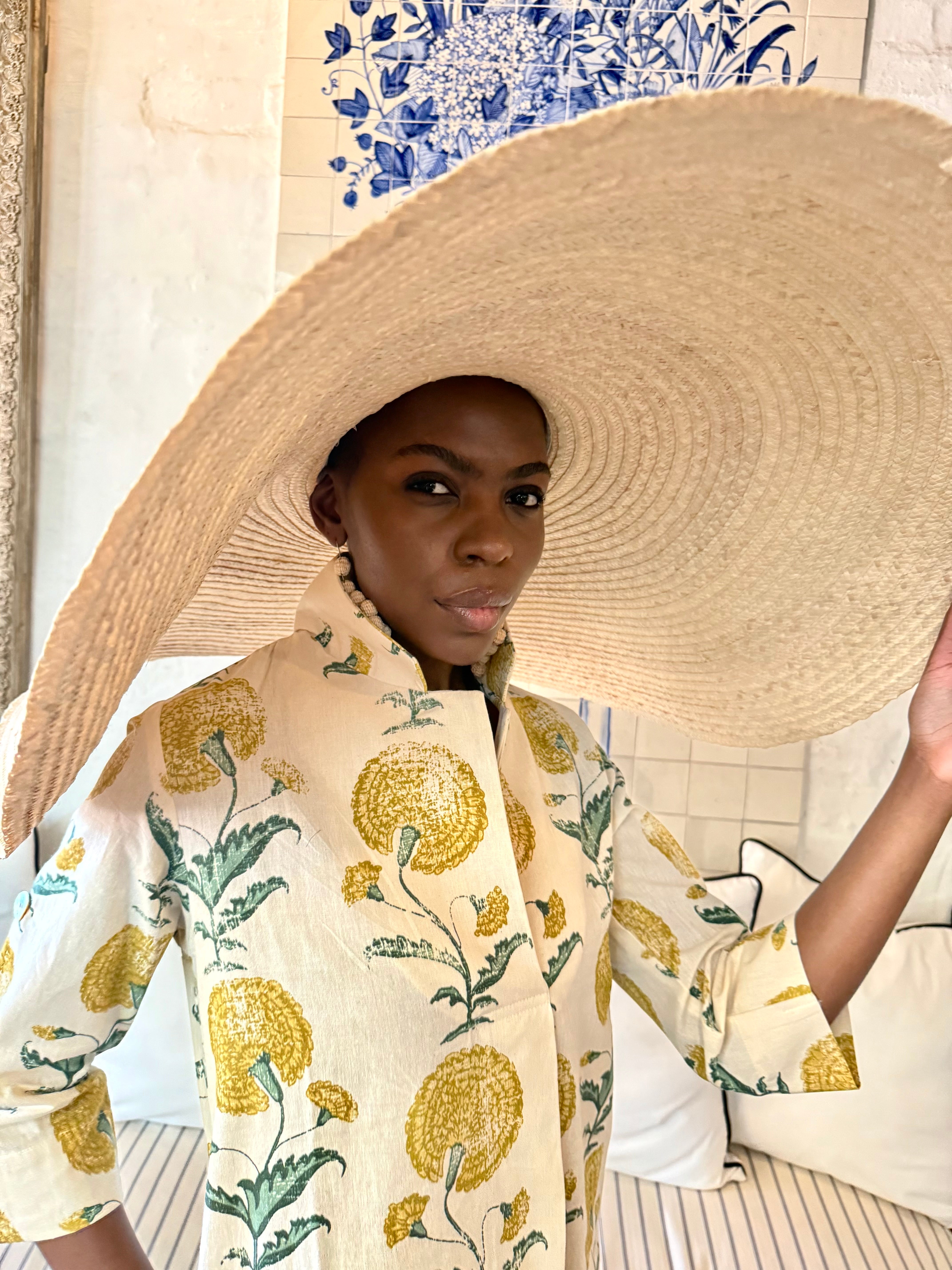 Poppy Yellow Cotton Kaftan