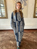 Jaipur Paisley Linen Collar Kaftan Blue