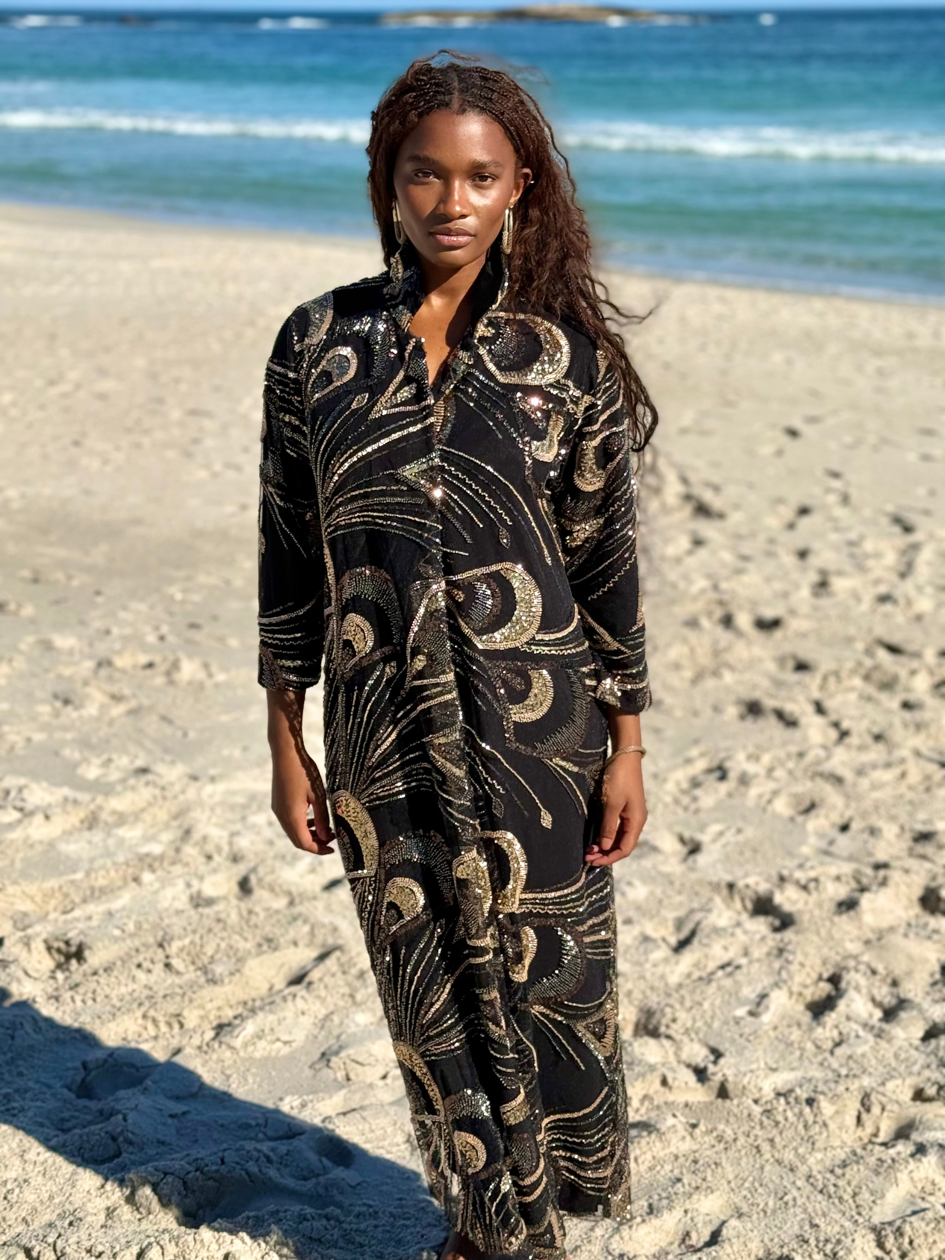 Zanzibar Midnight Kaftan (Ready to Ship)