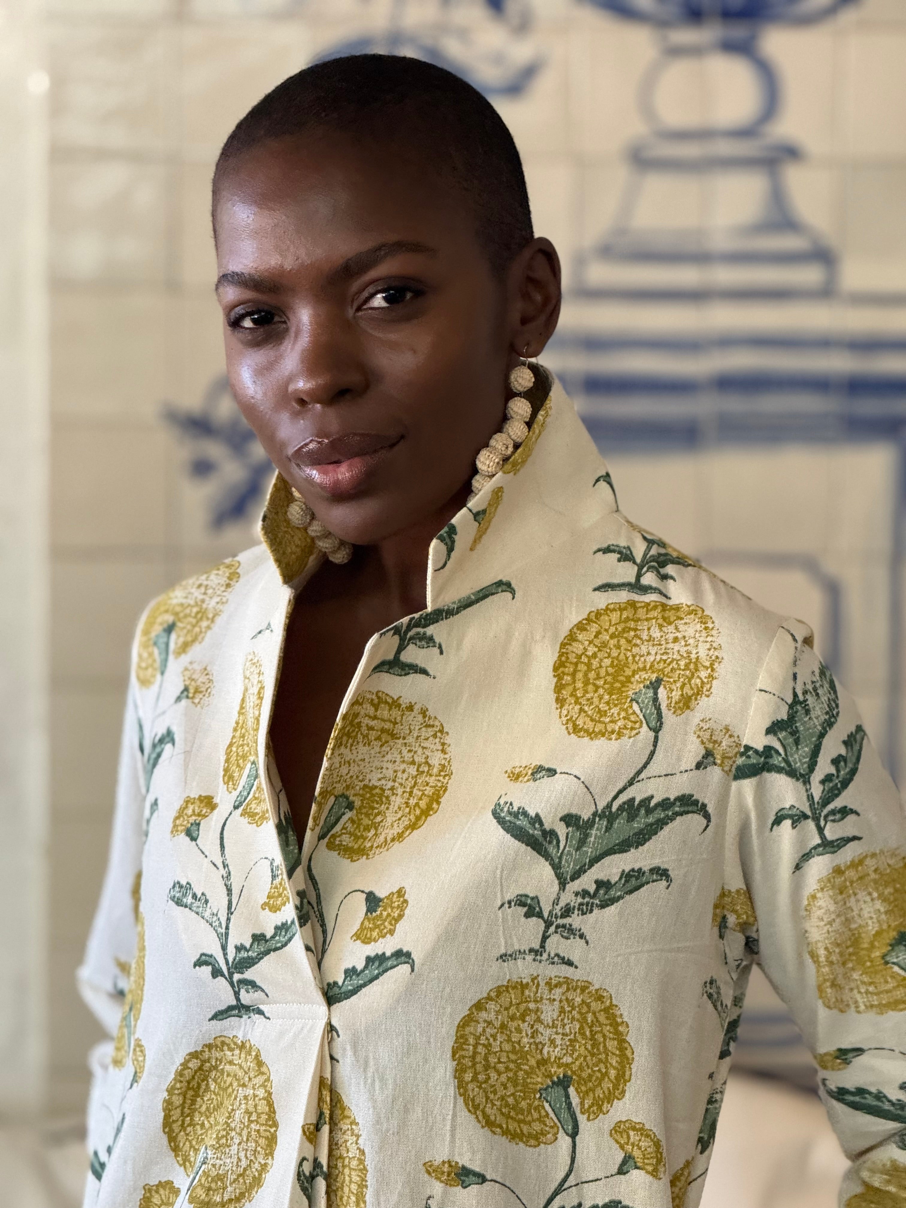 Poppy Yellow Cotton Kaftan