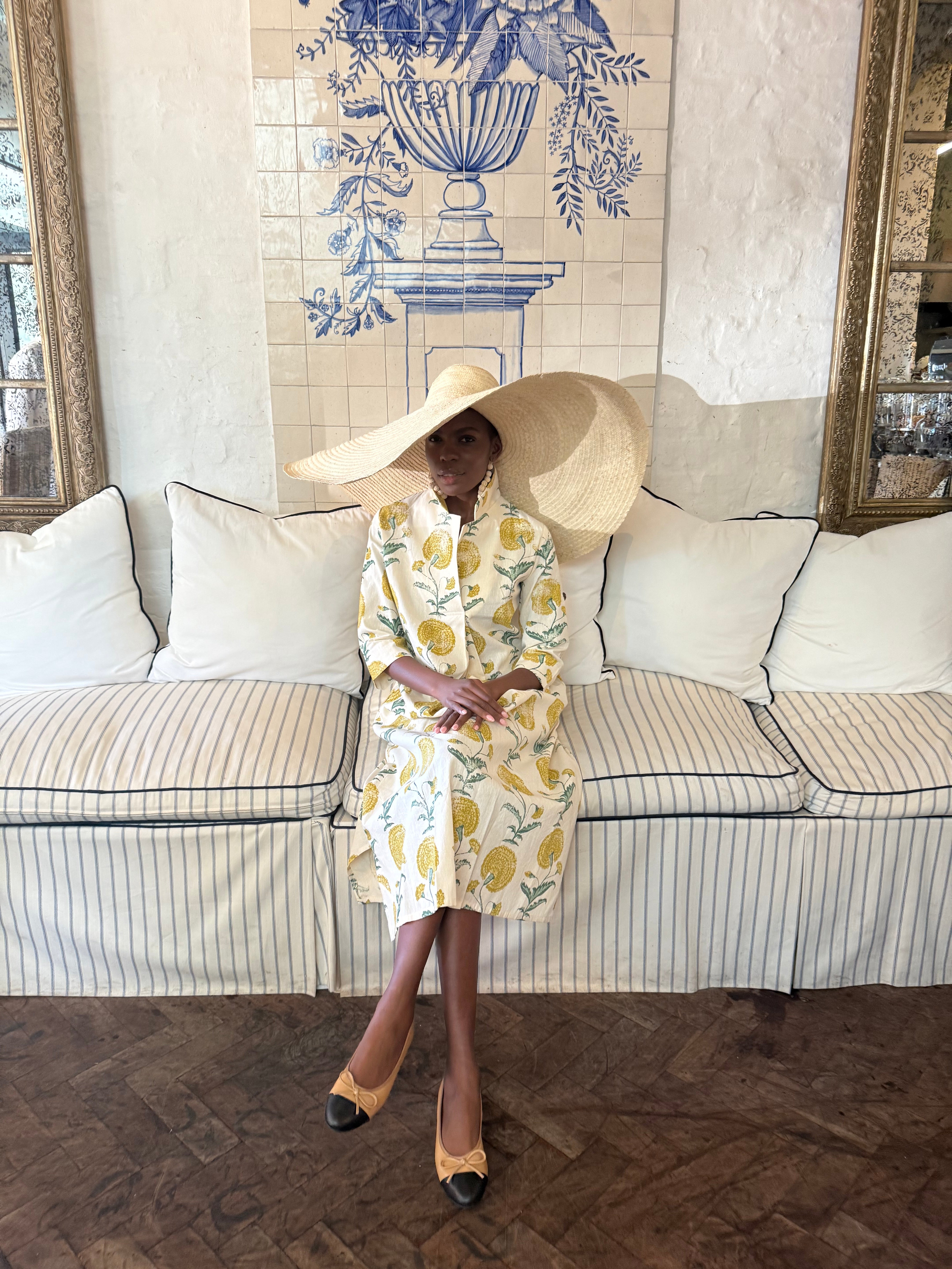 Poppy Yellow Cotton Kaftan