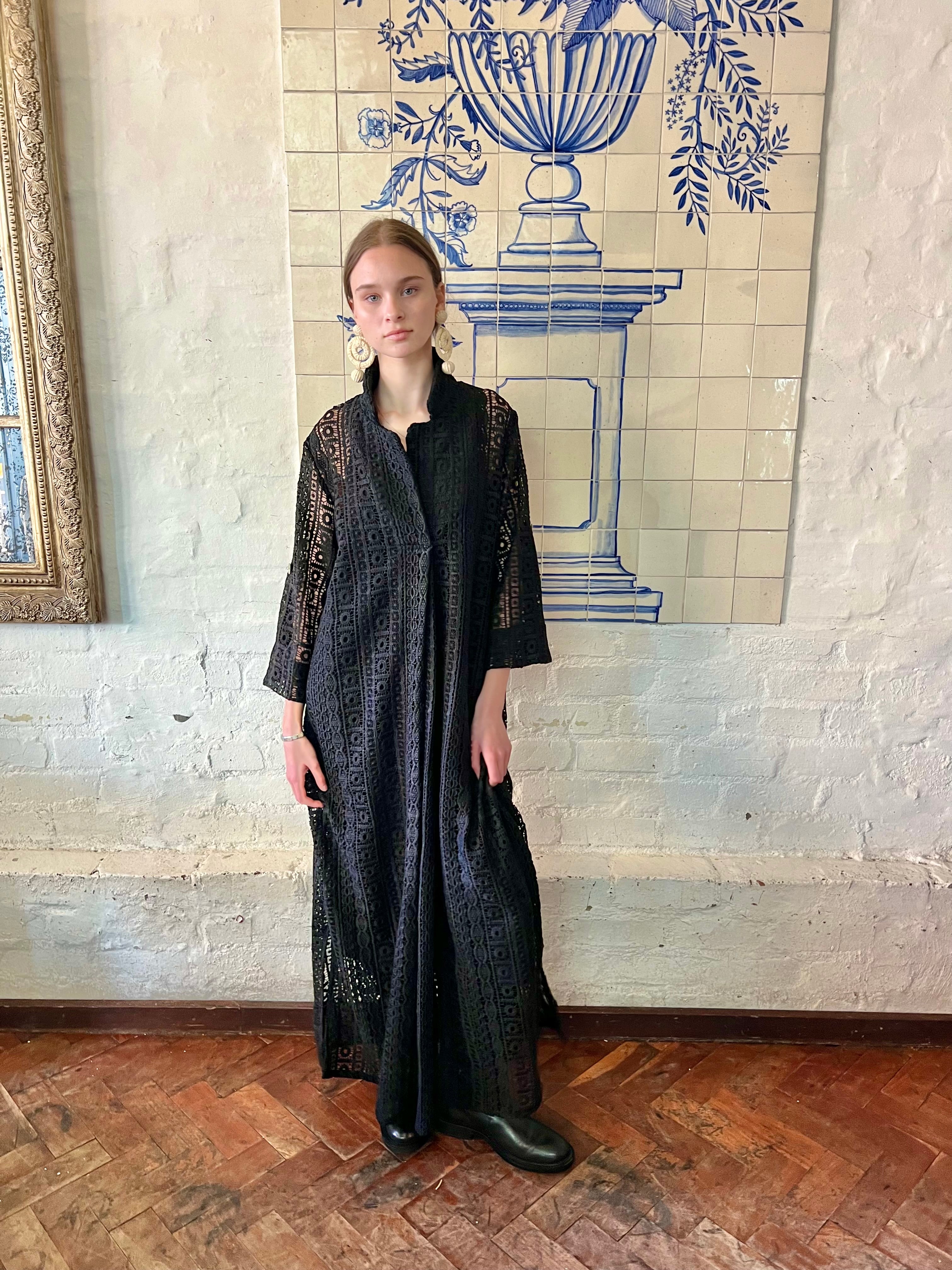 Paloma Black Cotton Kaftan