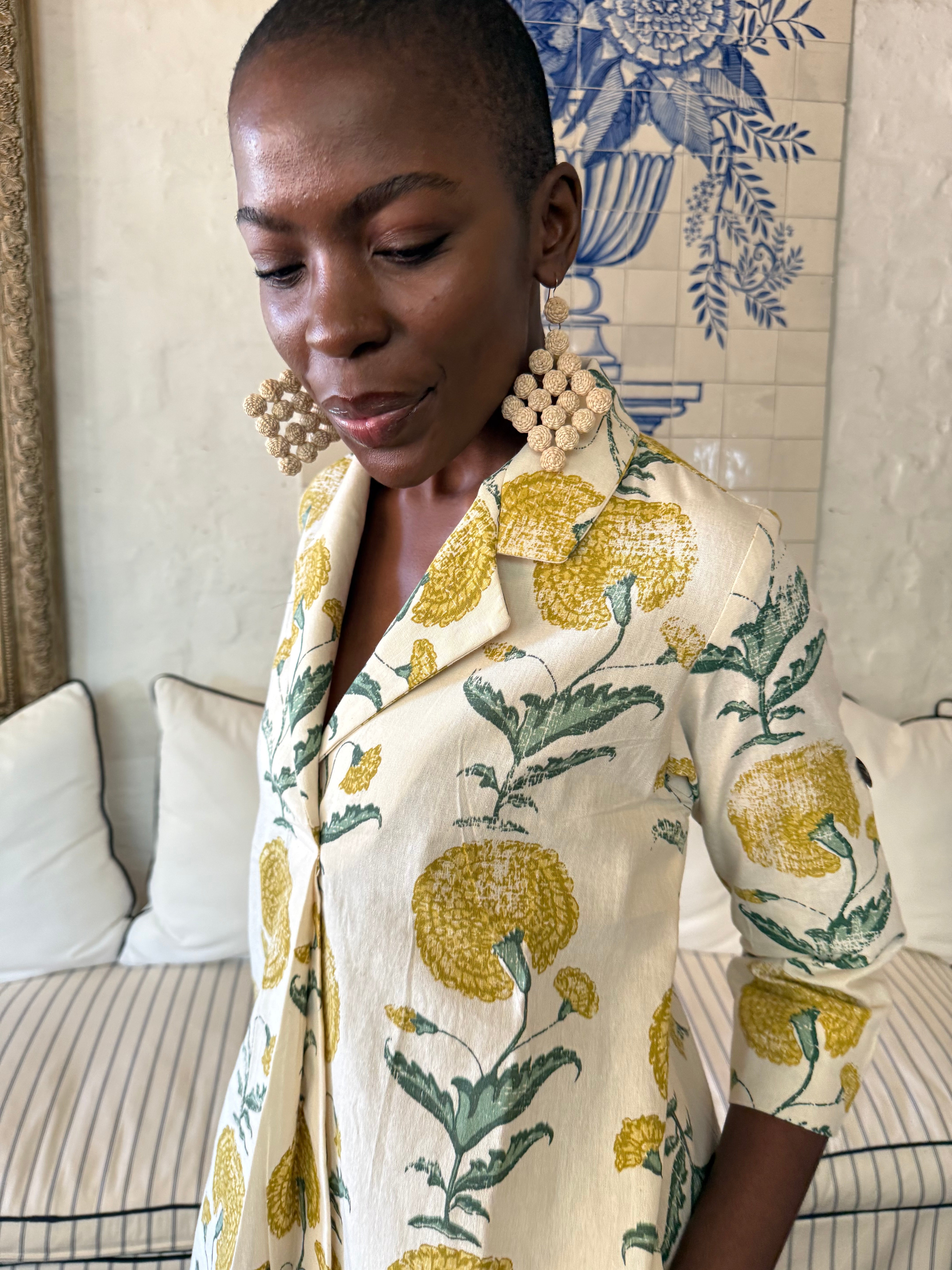 Poppy Yellow Cotton Kaftan