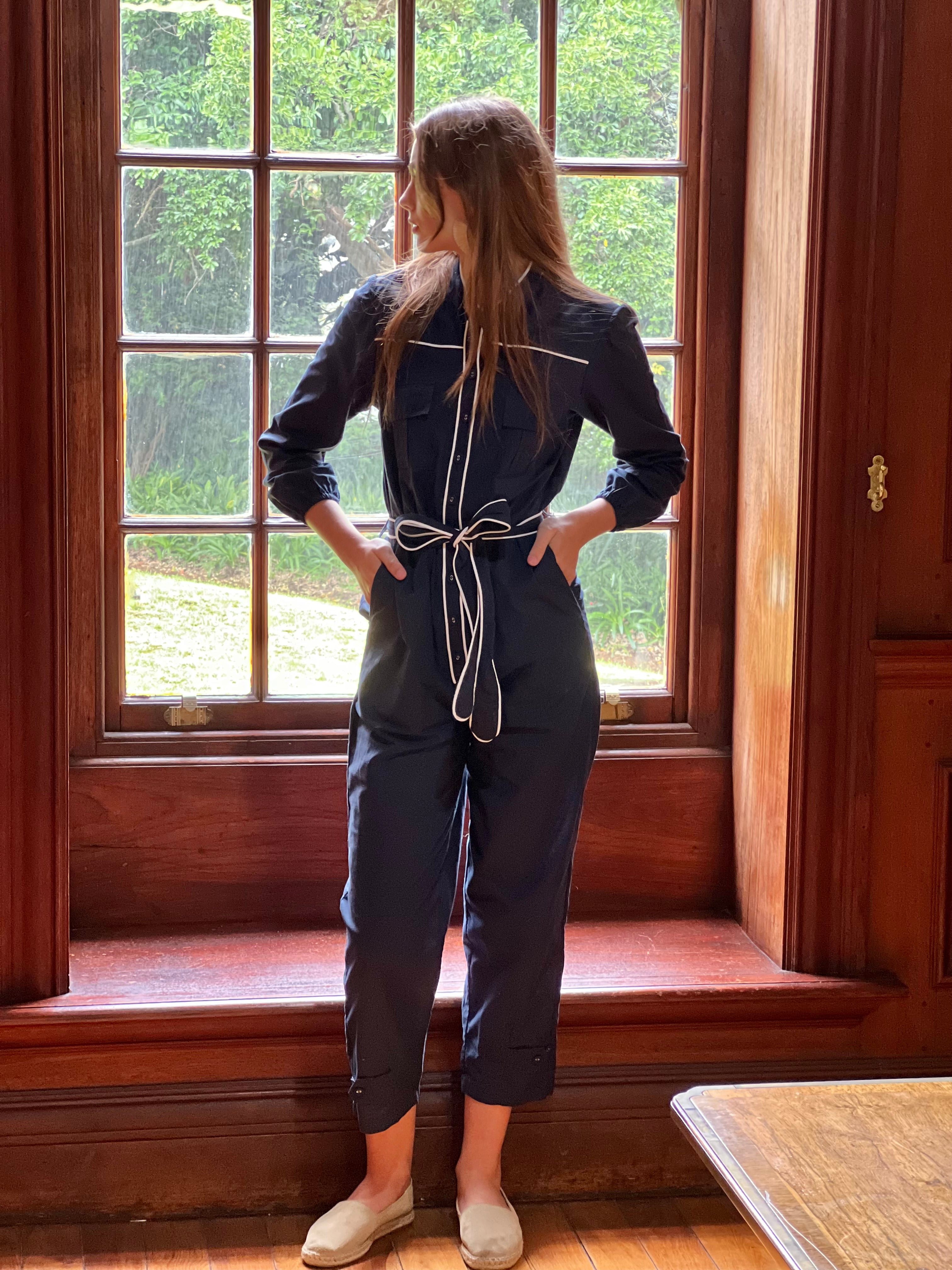 Navy Cotton Jumpsuit