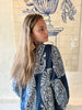 Jaipur Paisley Linen Collar Kaftan Blue