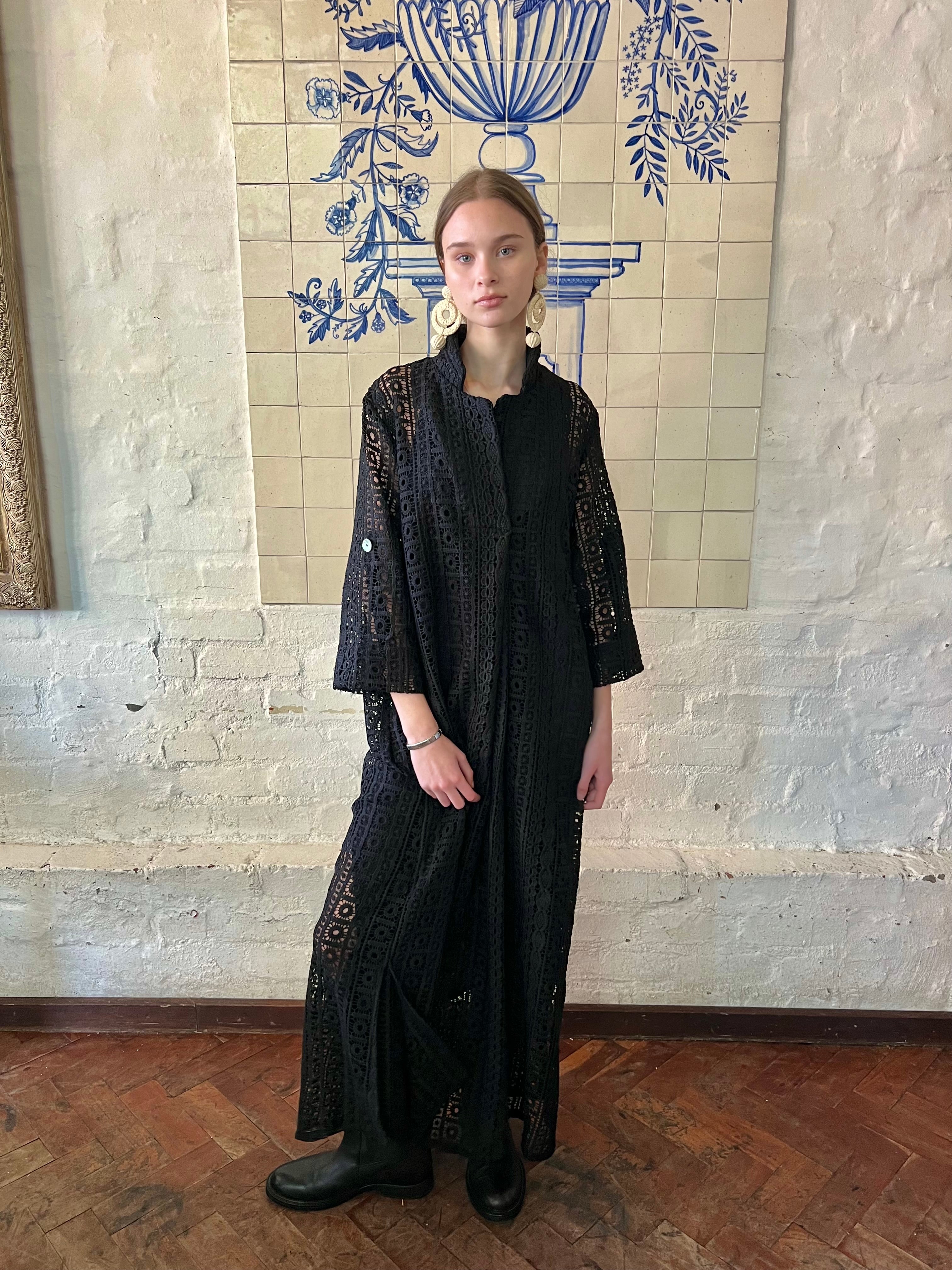 Paloma Black Cotton Kaftan