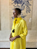 Yellow Linen Collar Kaftan