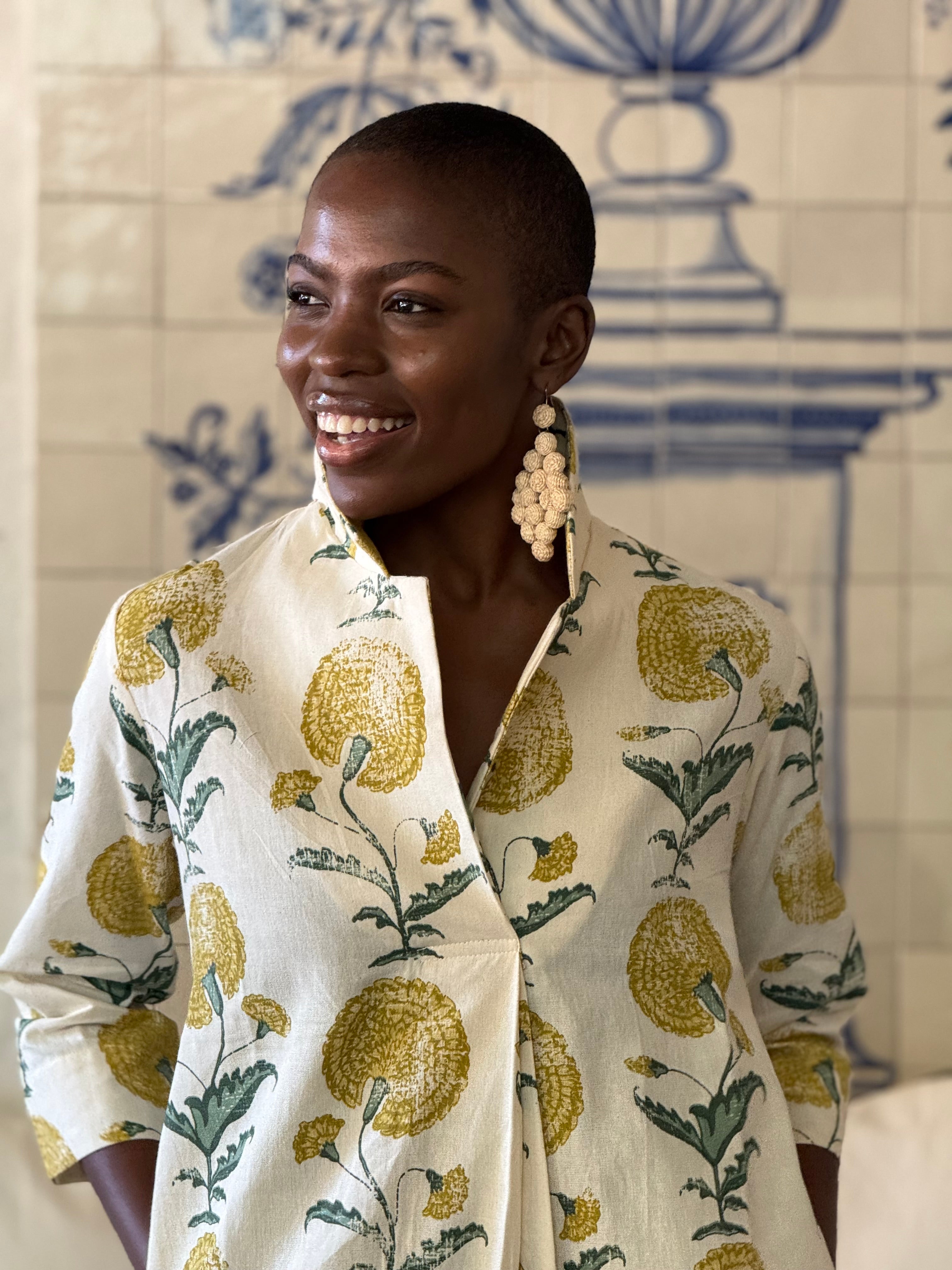 Poppy Yellow Cotton Kaftan