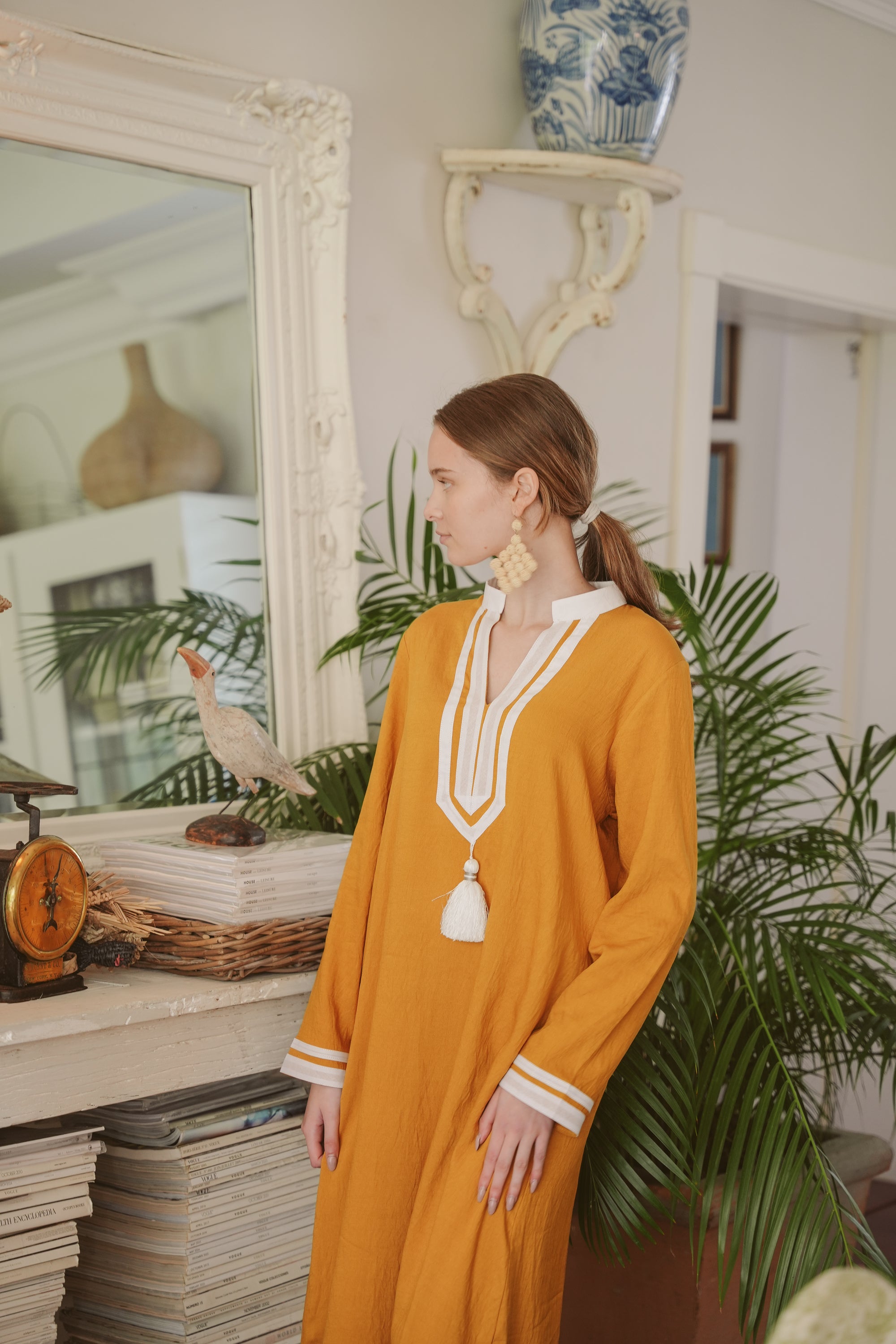 Kolkata Mustard Kaftan