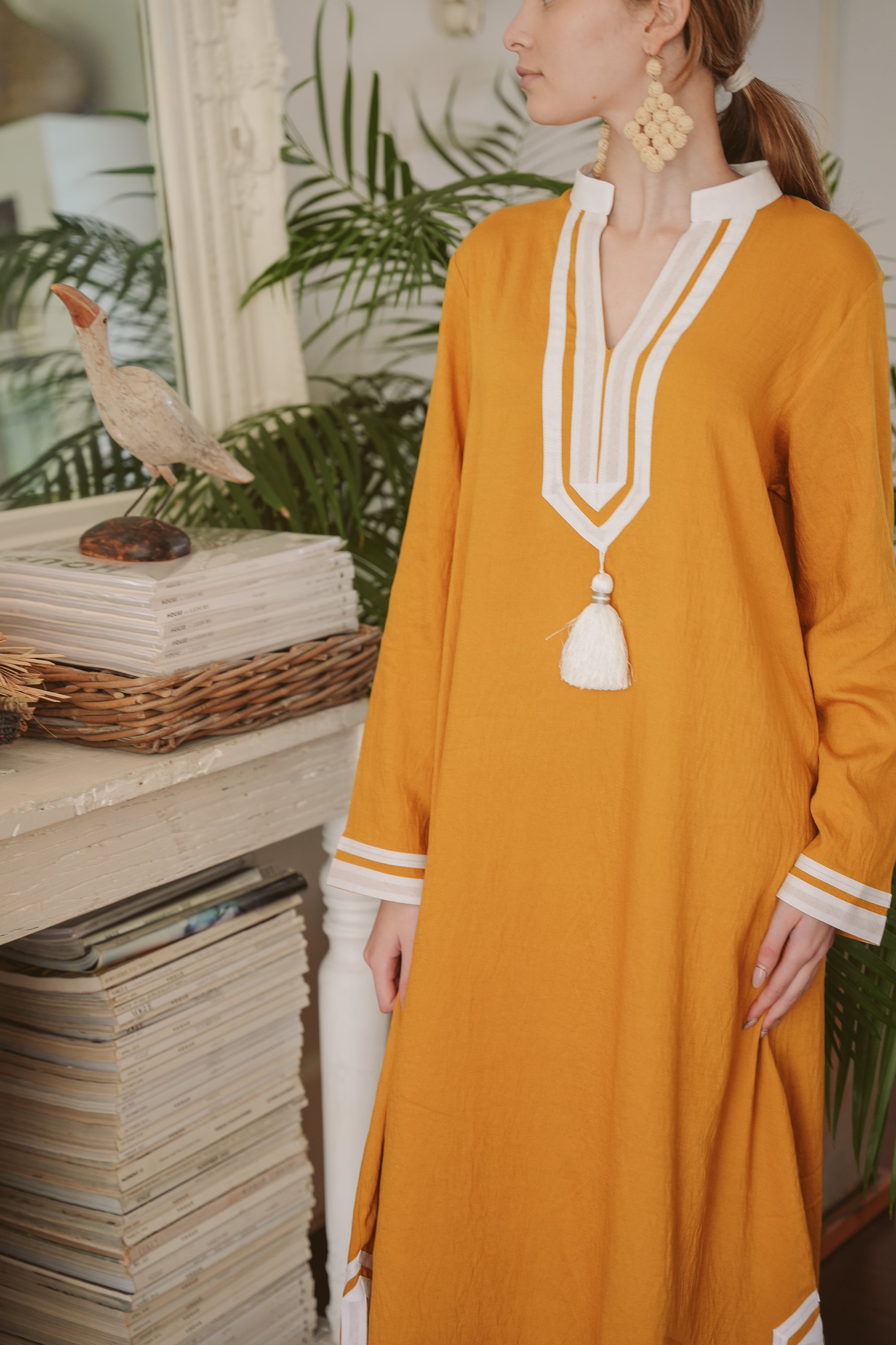 Kolkata Mustard Kaftan
