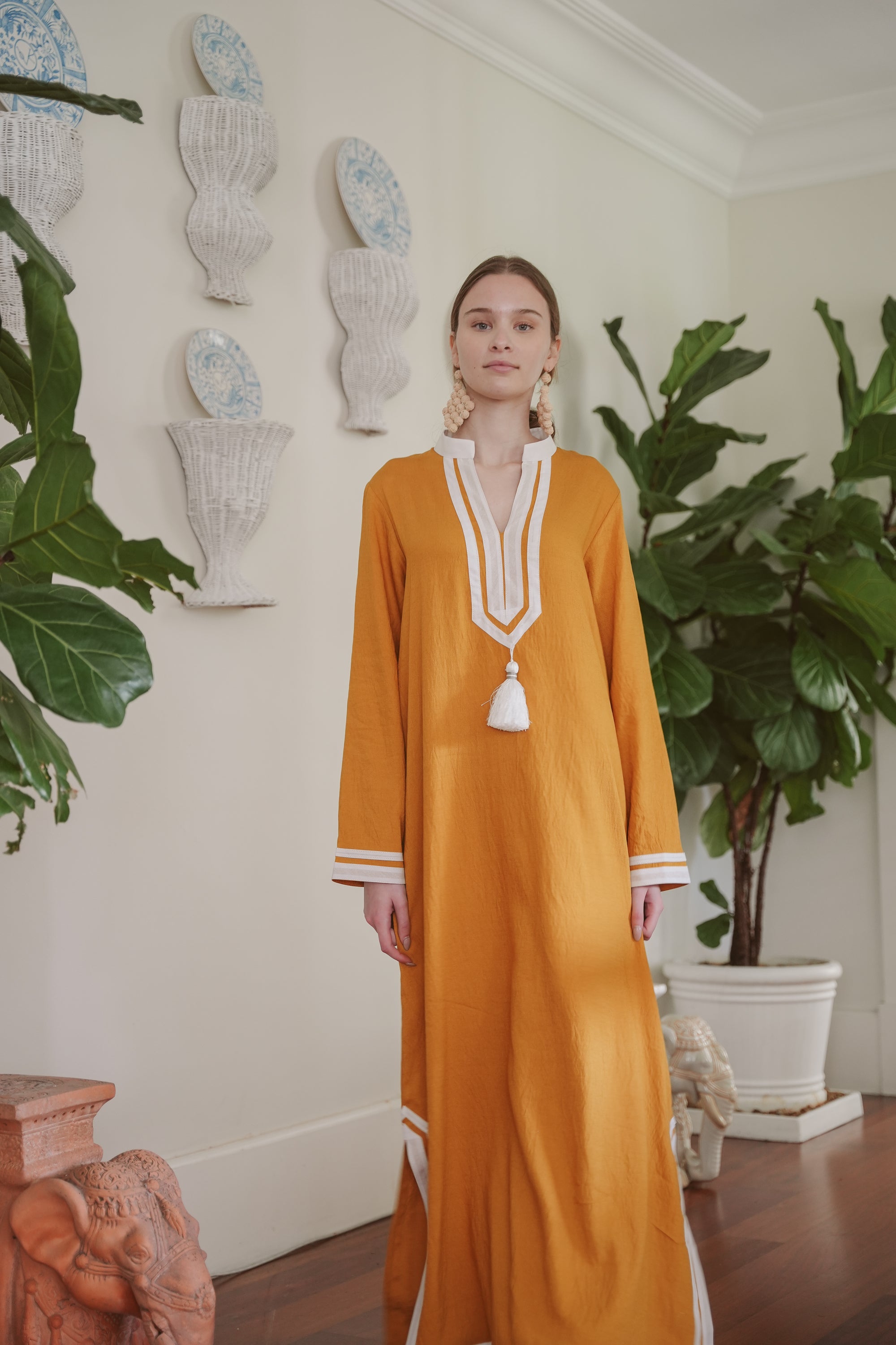 Kolkata Mustard Kaftan
