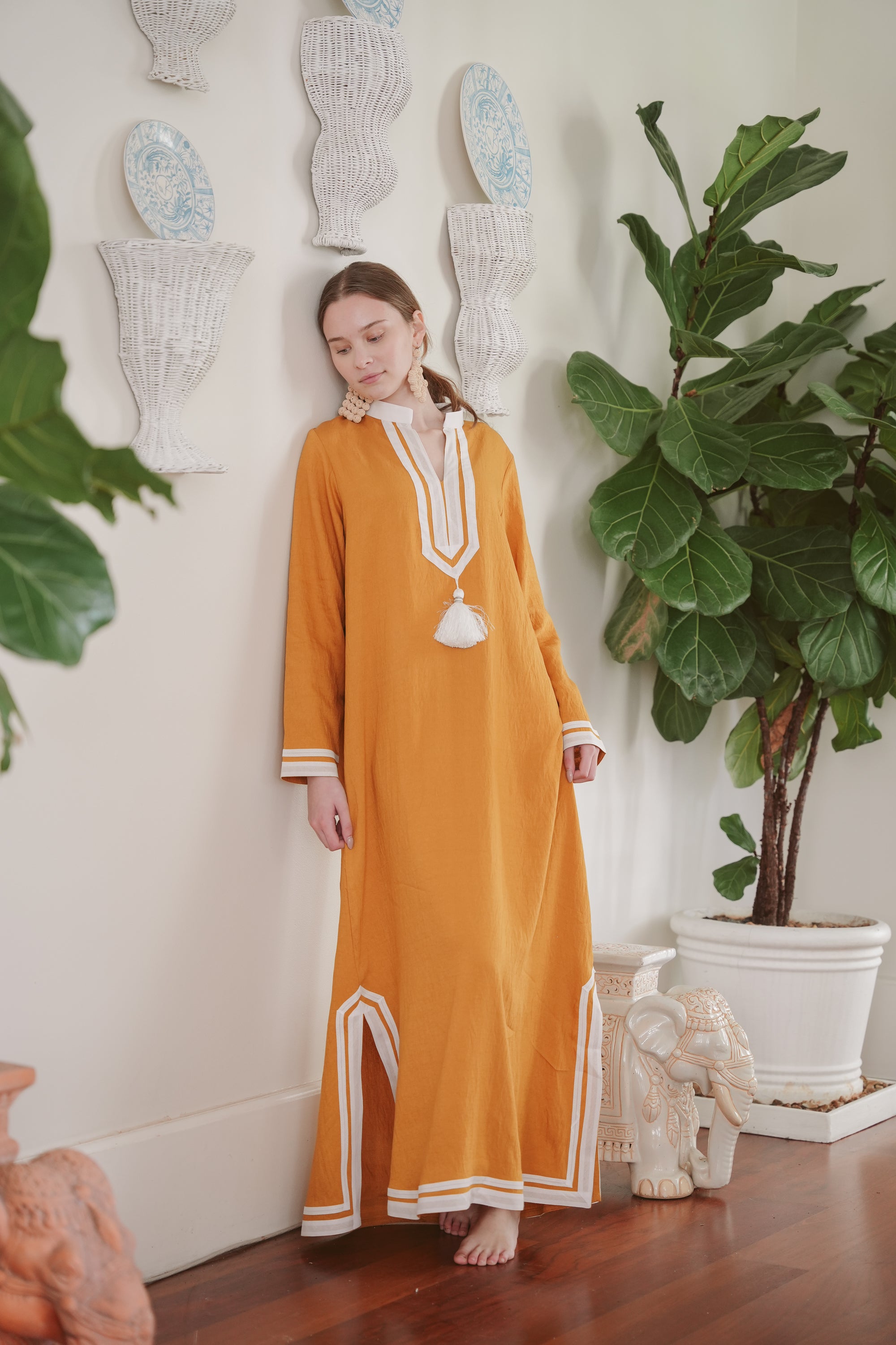 Kolkata Mustard Kaftan
