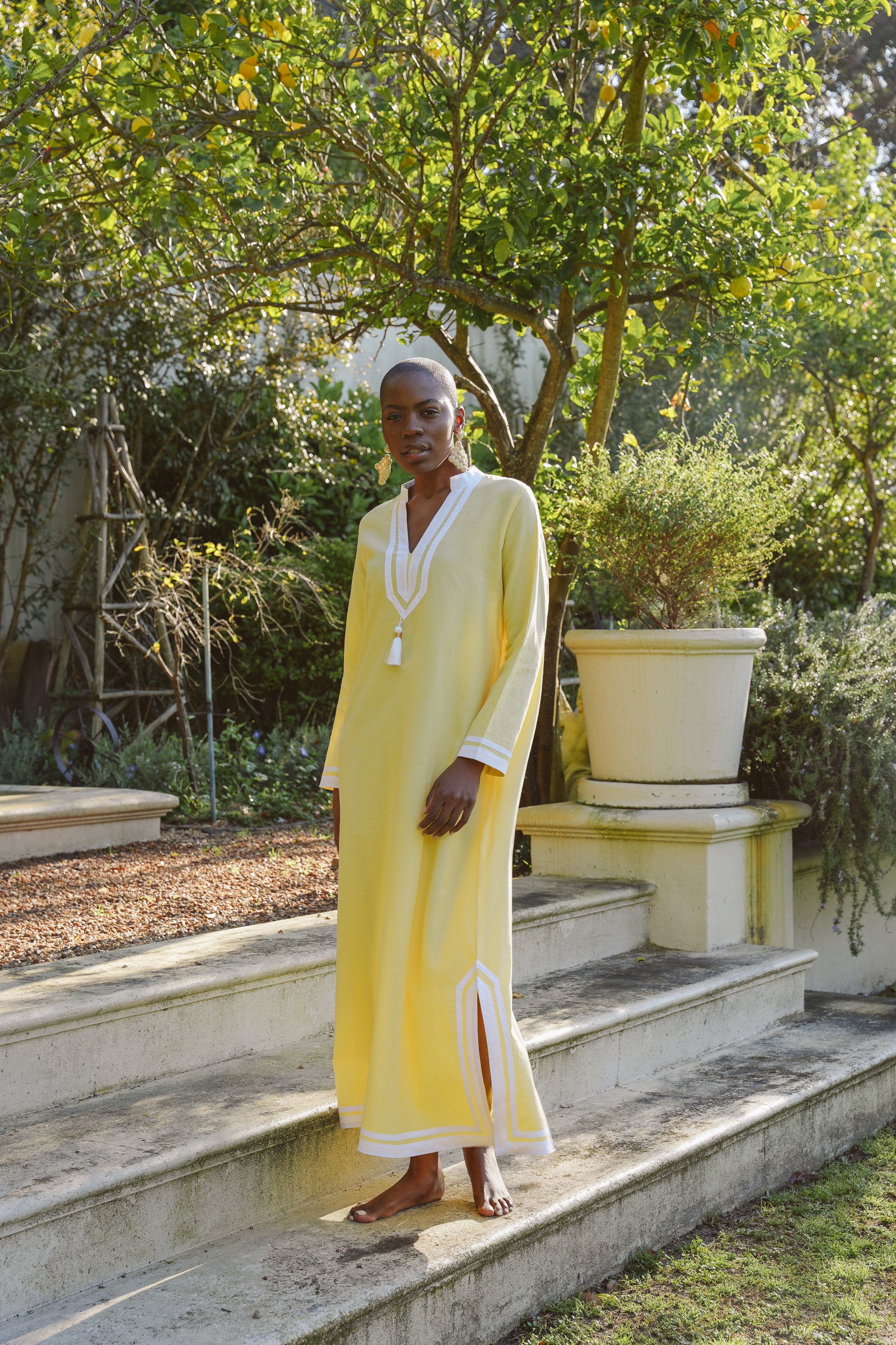 Kolkata Yellow Cotton Kaftan