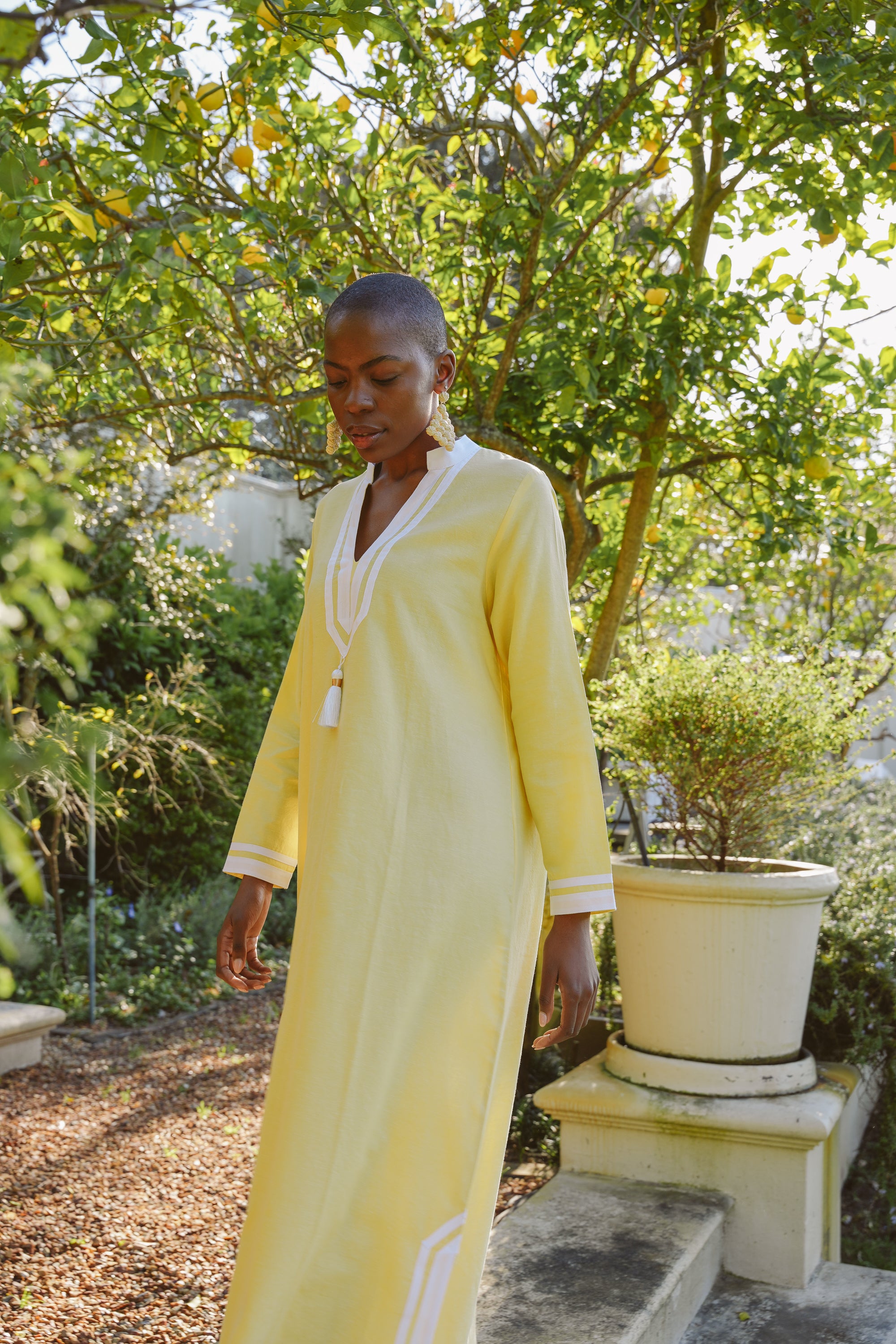 Kolkata Yellow Cotton Kaftan