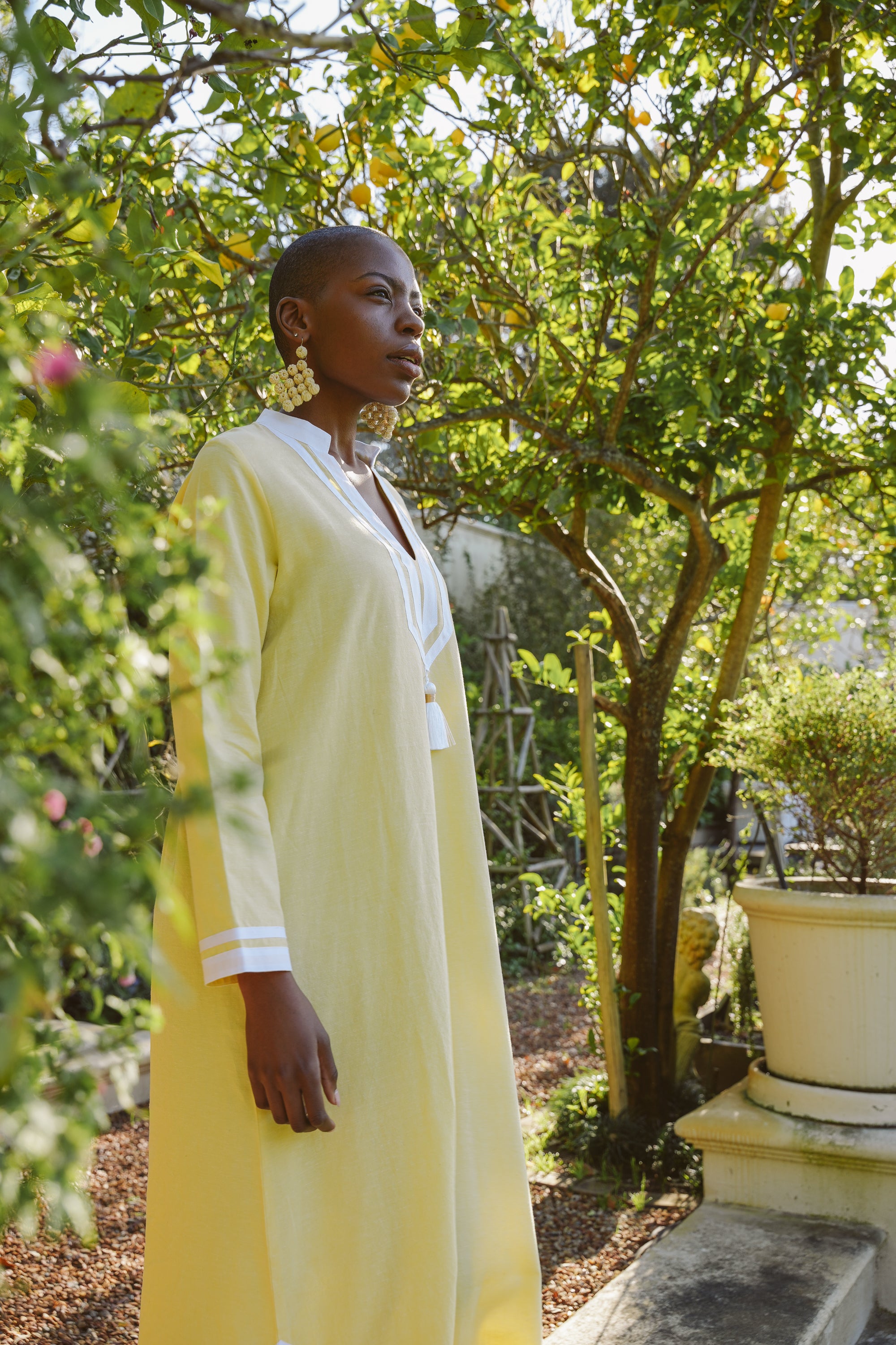 Kolkata Yellow Cotton Kaftan