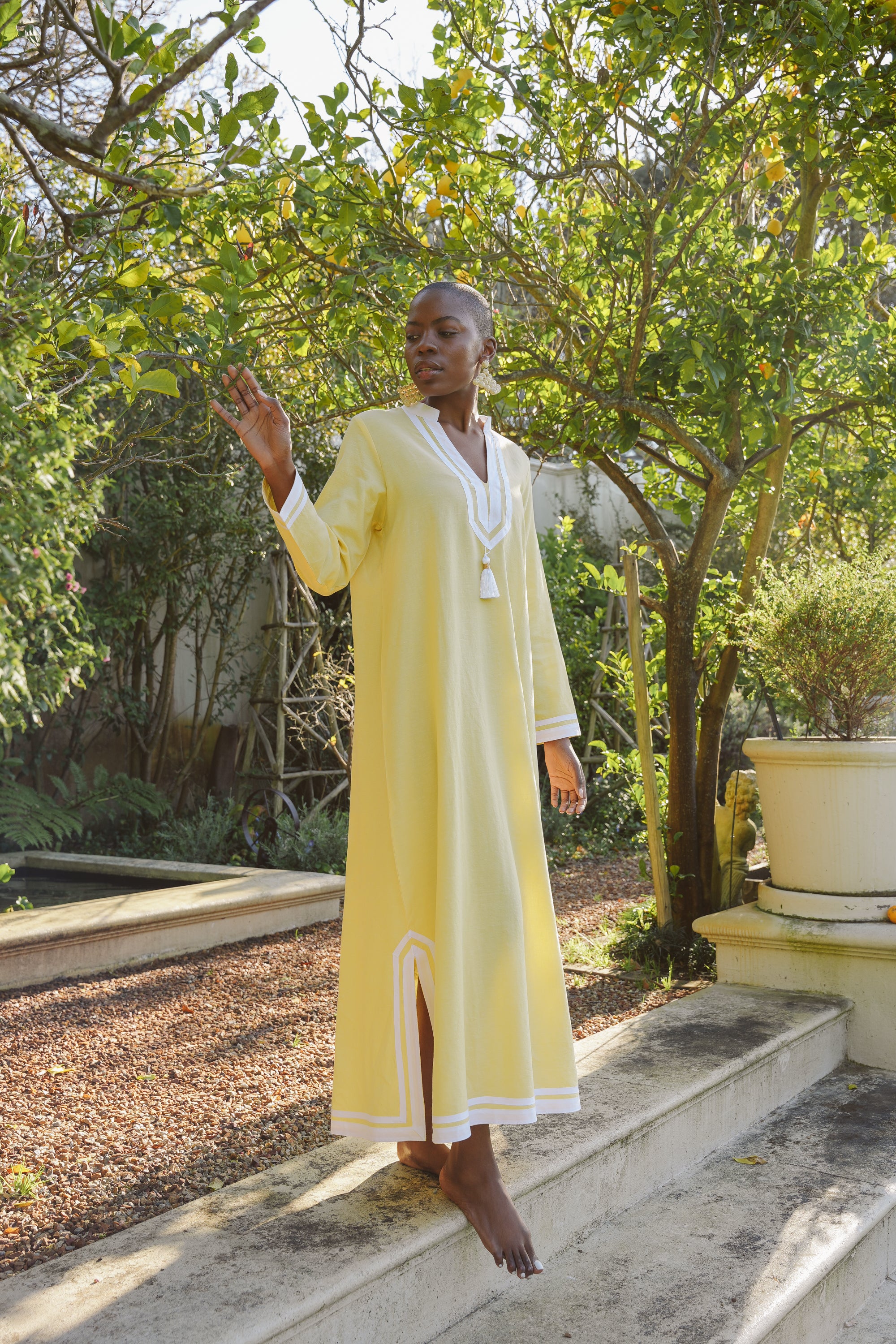 Kolkata Yellow Cotton Kaftan