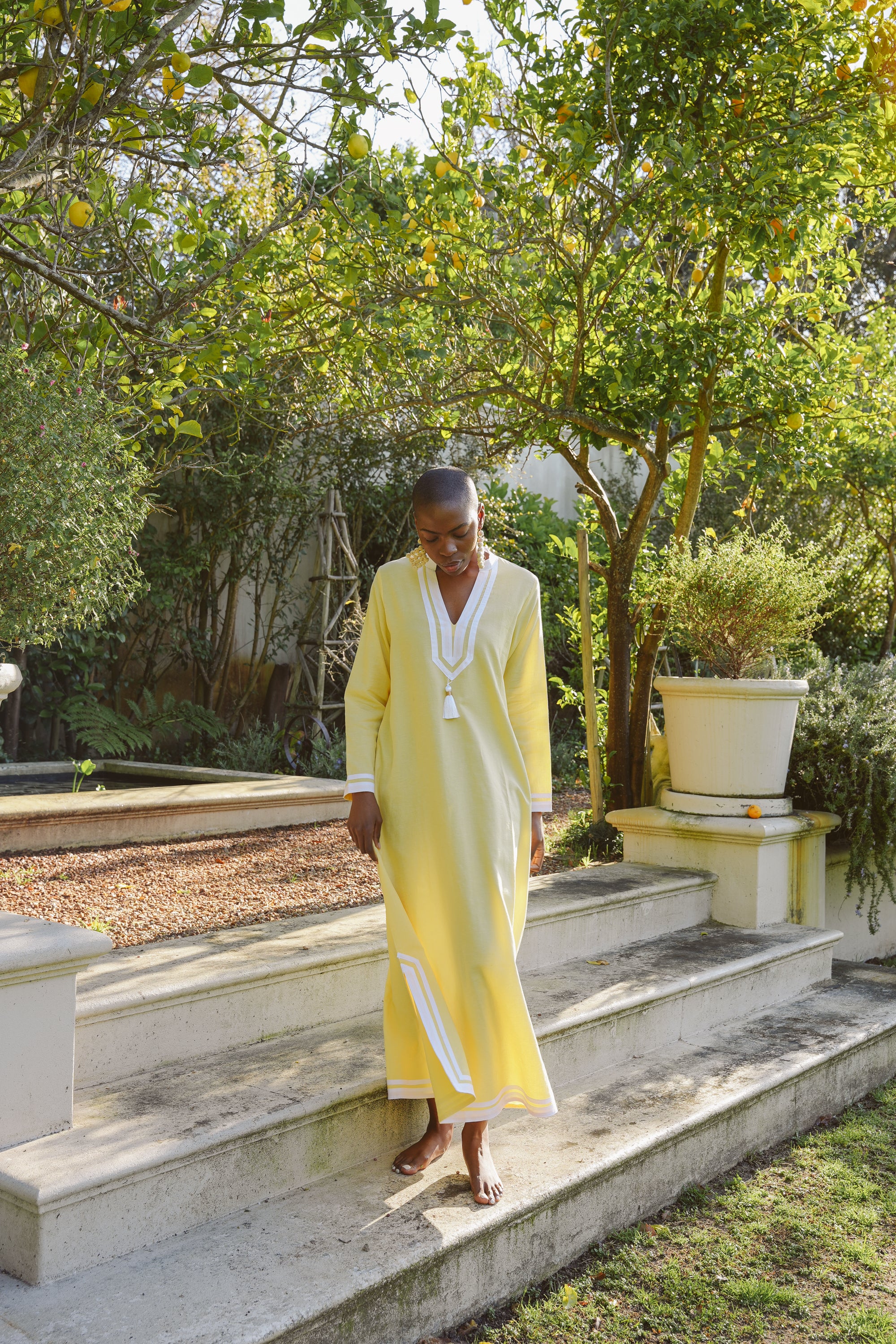 Kolkata Yellow Cotton Kaftan
