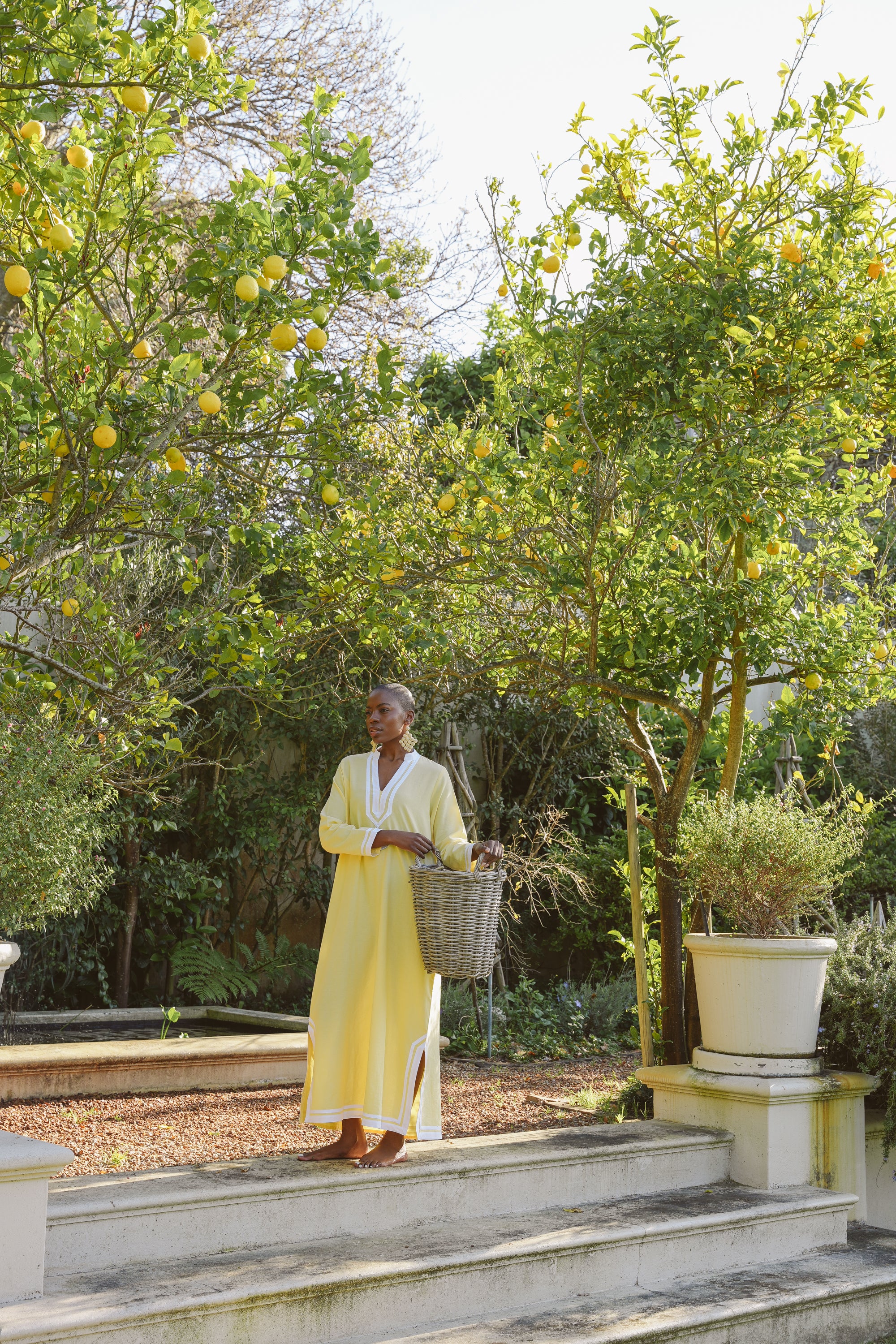 Kolkata Yellow Cotton Kaftan