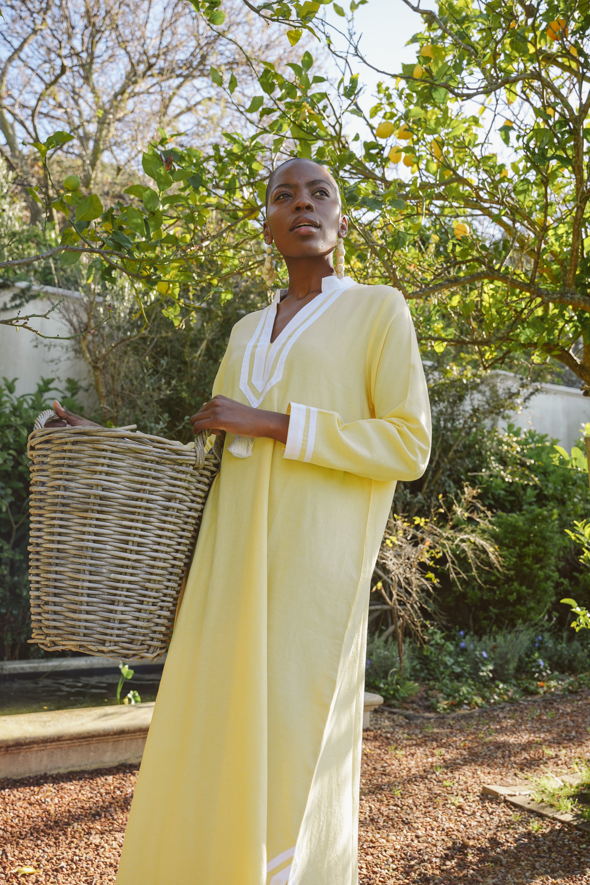 Kolkata Yellow Cotton Kaftan