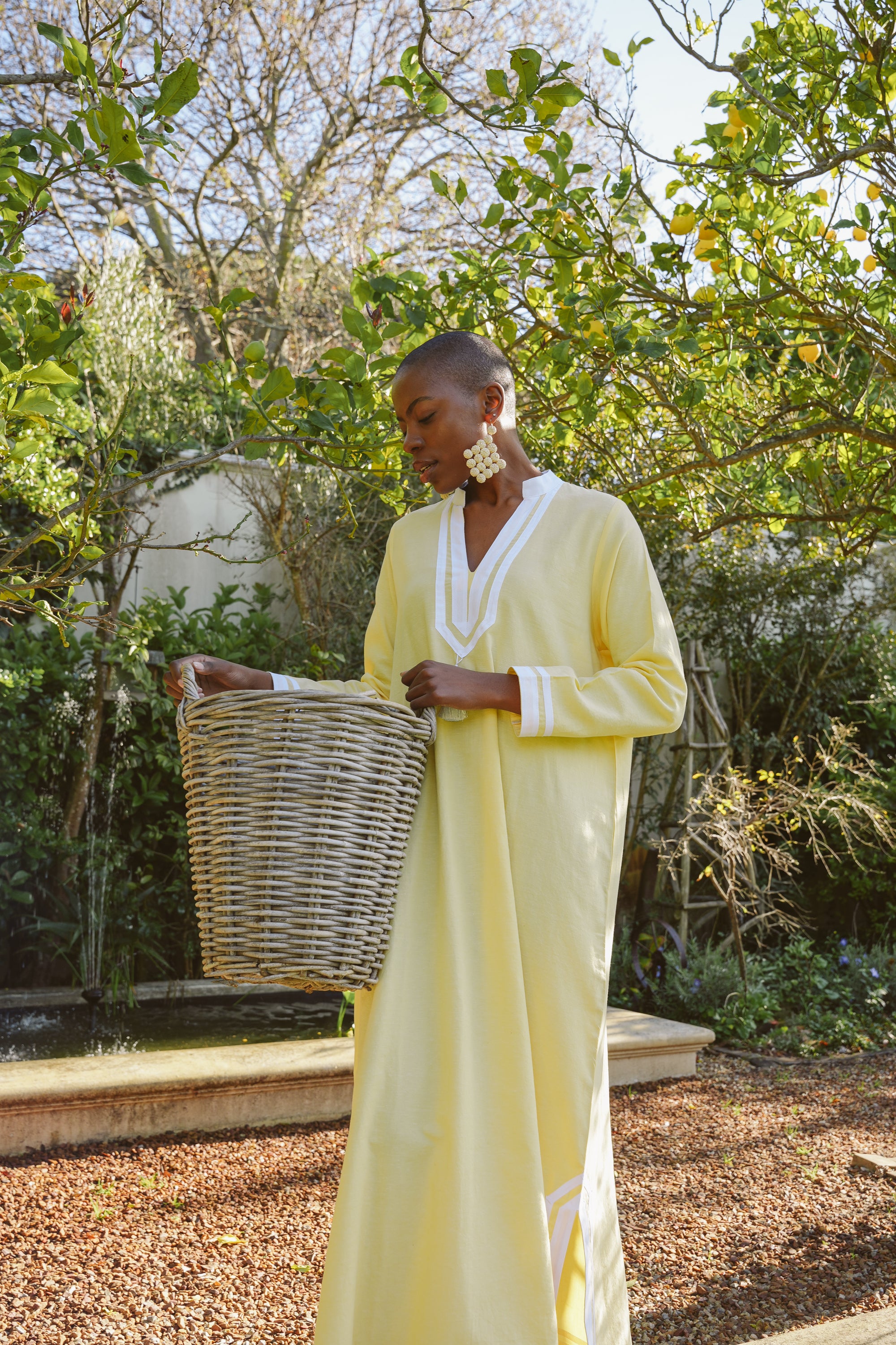 Kolkata Yellow Cotton Kaftan
