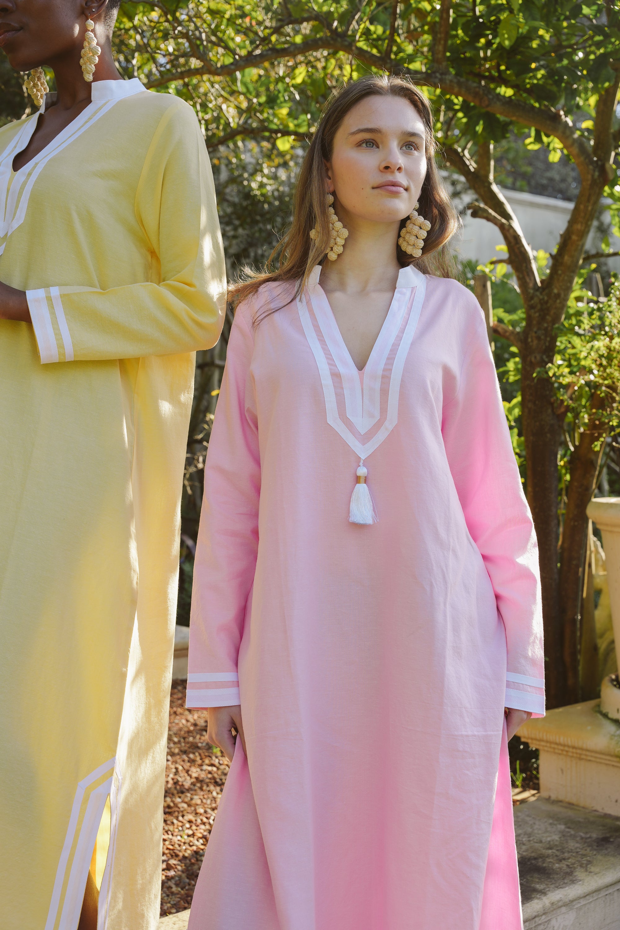 Kolkata Yellow Cotton Kaftan