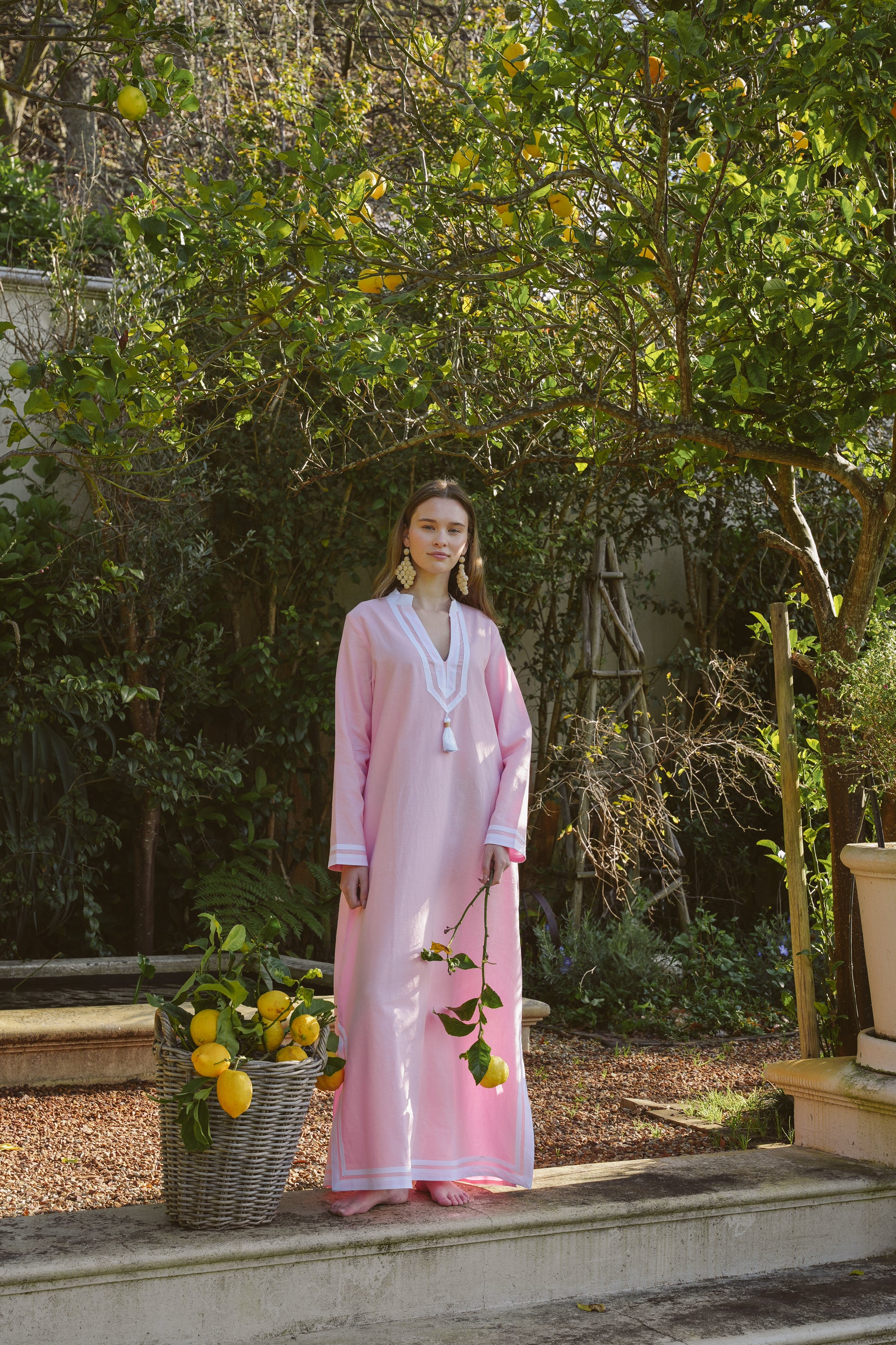 Kolkata Pink Cotton Kaftan