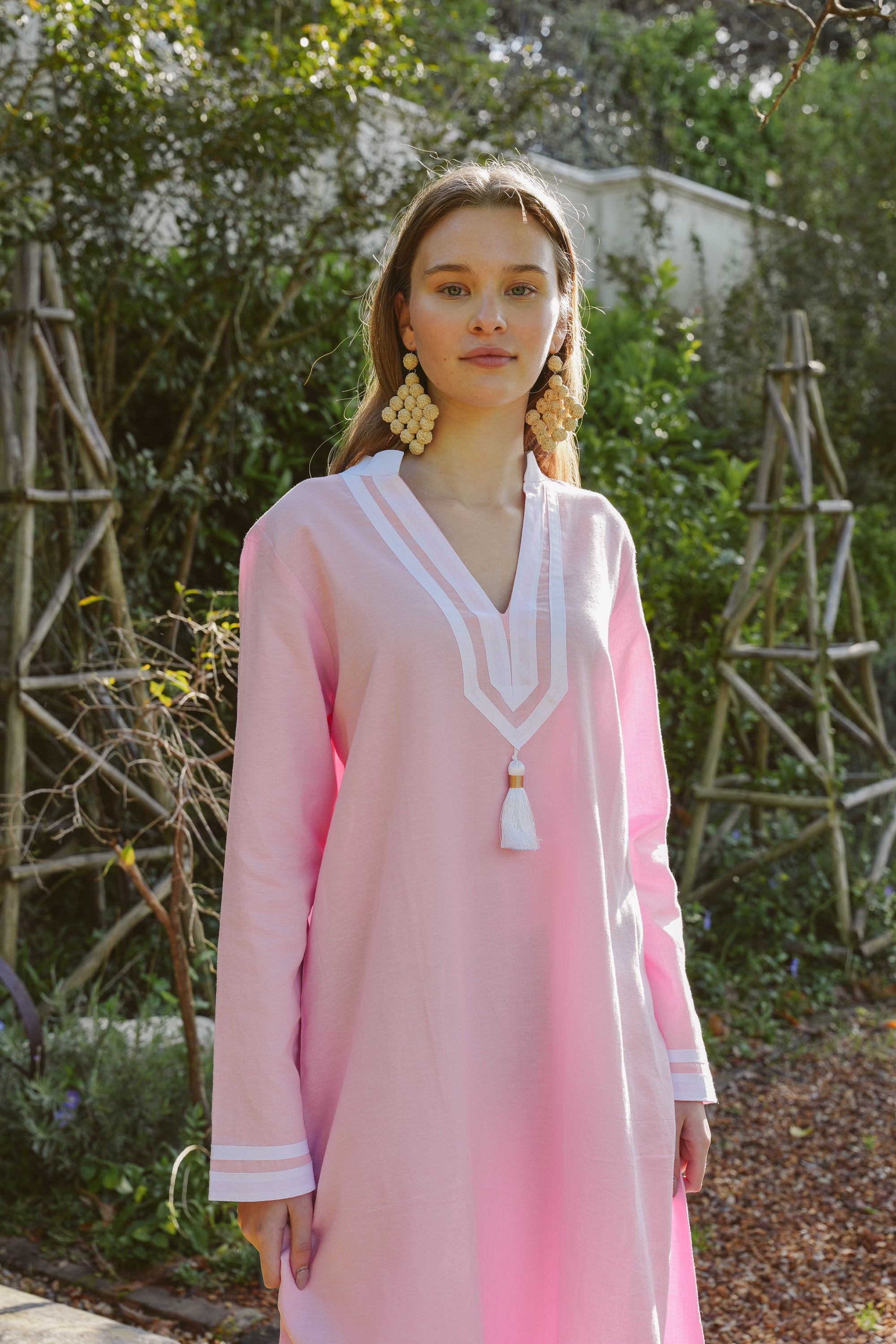 Kolkata Pink Cotton Kaftan