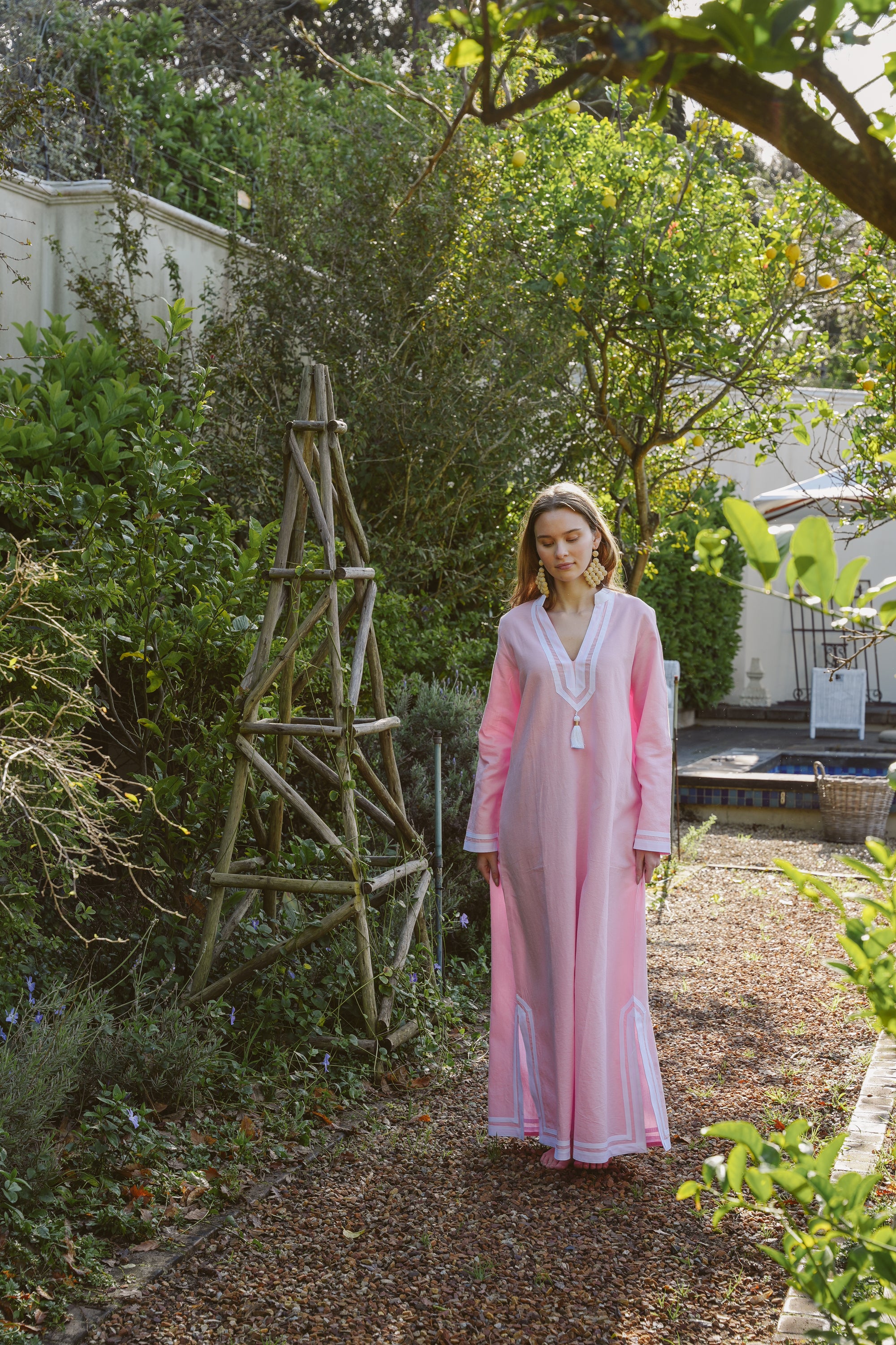 Kolkata Pink Cotton Kaftan