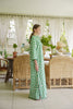 Green Geometric Linen Kaftan