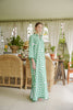 Green Geometric Linen Kaftan