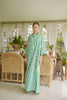 Green Geometric Linen Kaftan