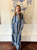 Jaipur Paisley Linen Collar Kaftan Blue