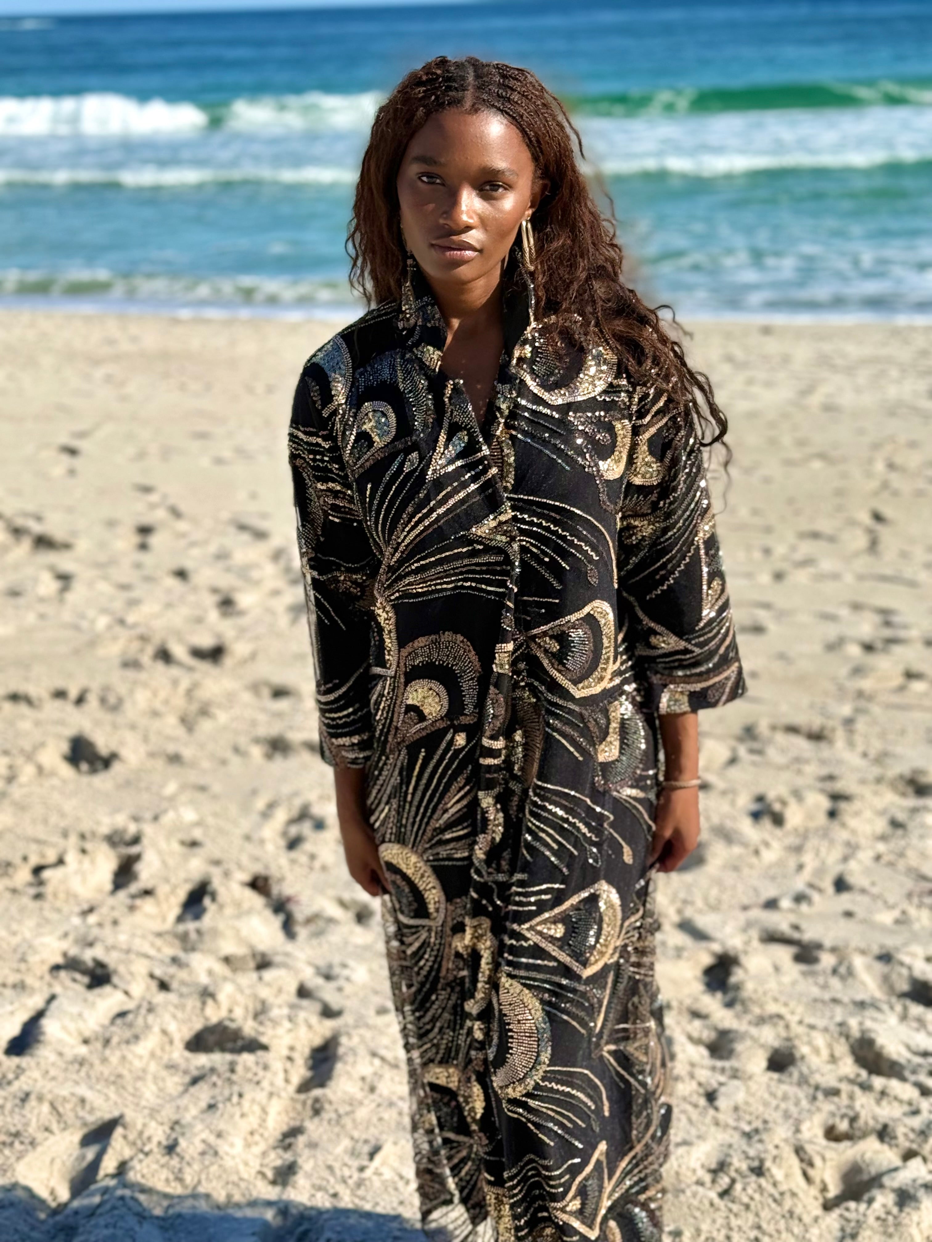 Zanzibar Midnight Kaftan (Ready to Ship)