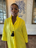 Yellow Linen Collar Kaftan