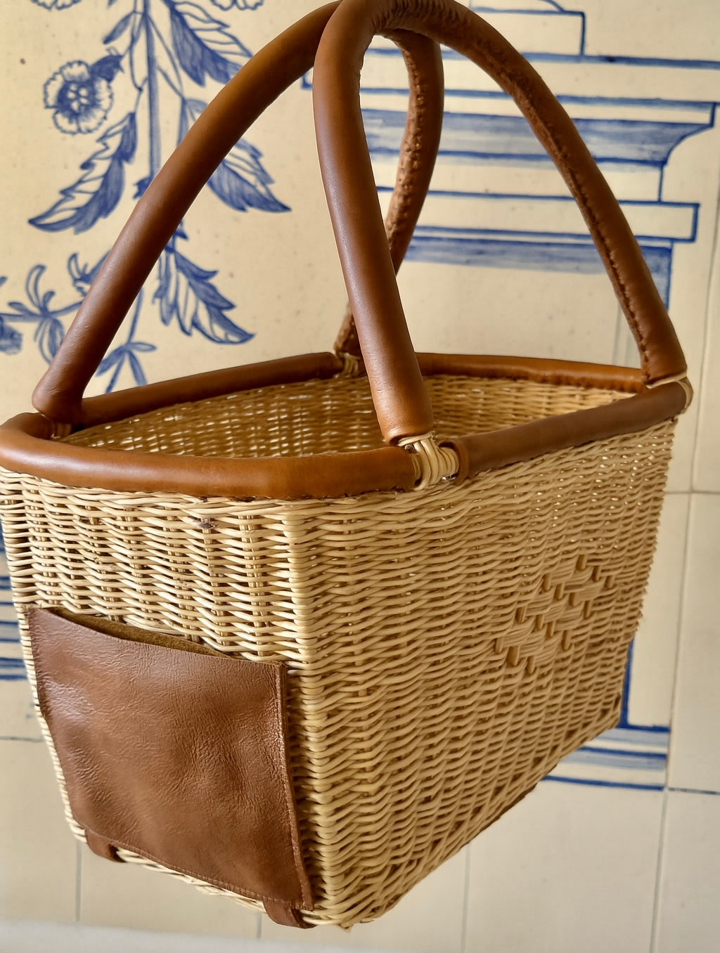 Leather Trim Basket