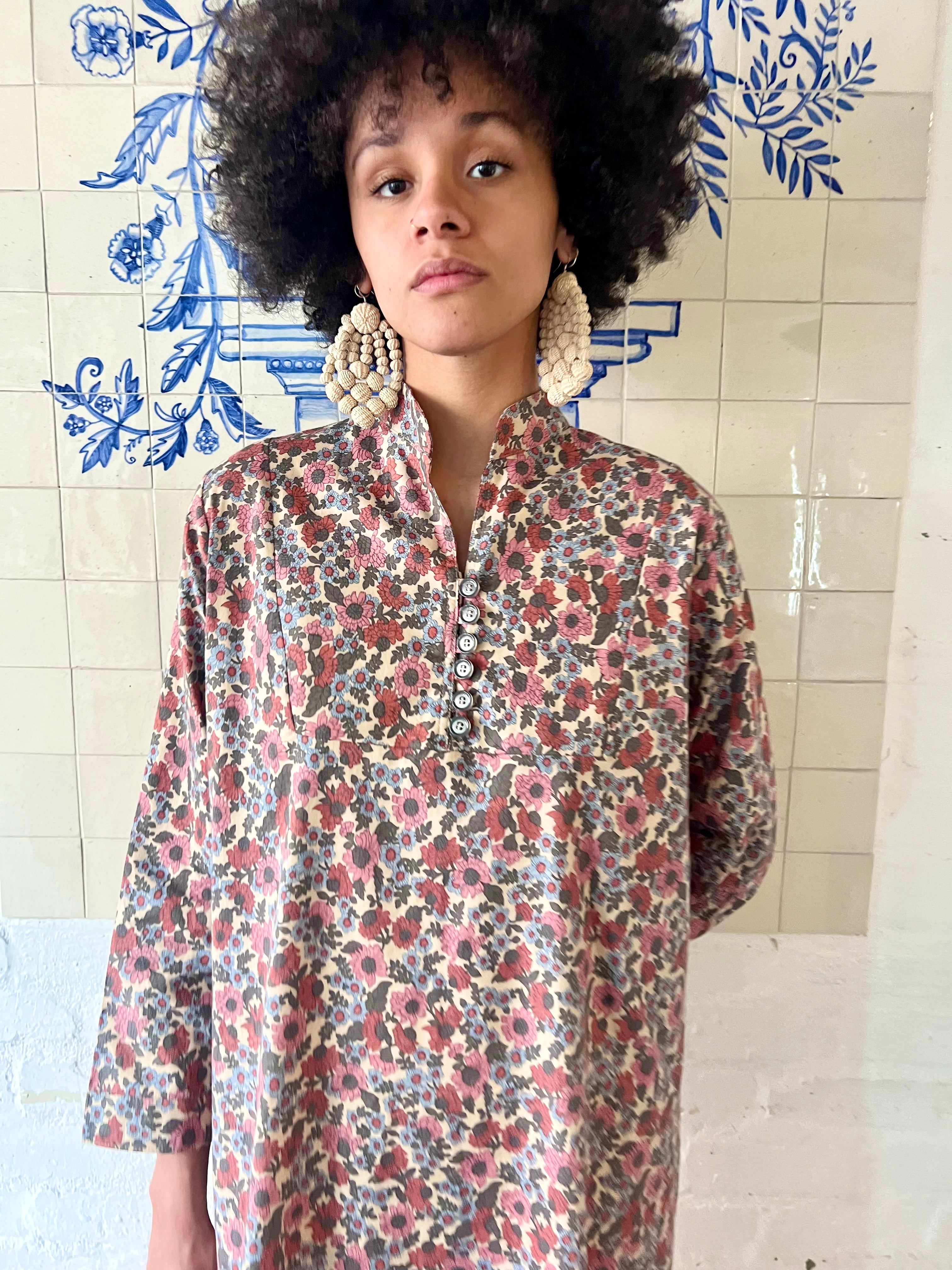 Liberty Cotton Print Floral Kaftan
