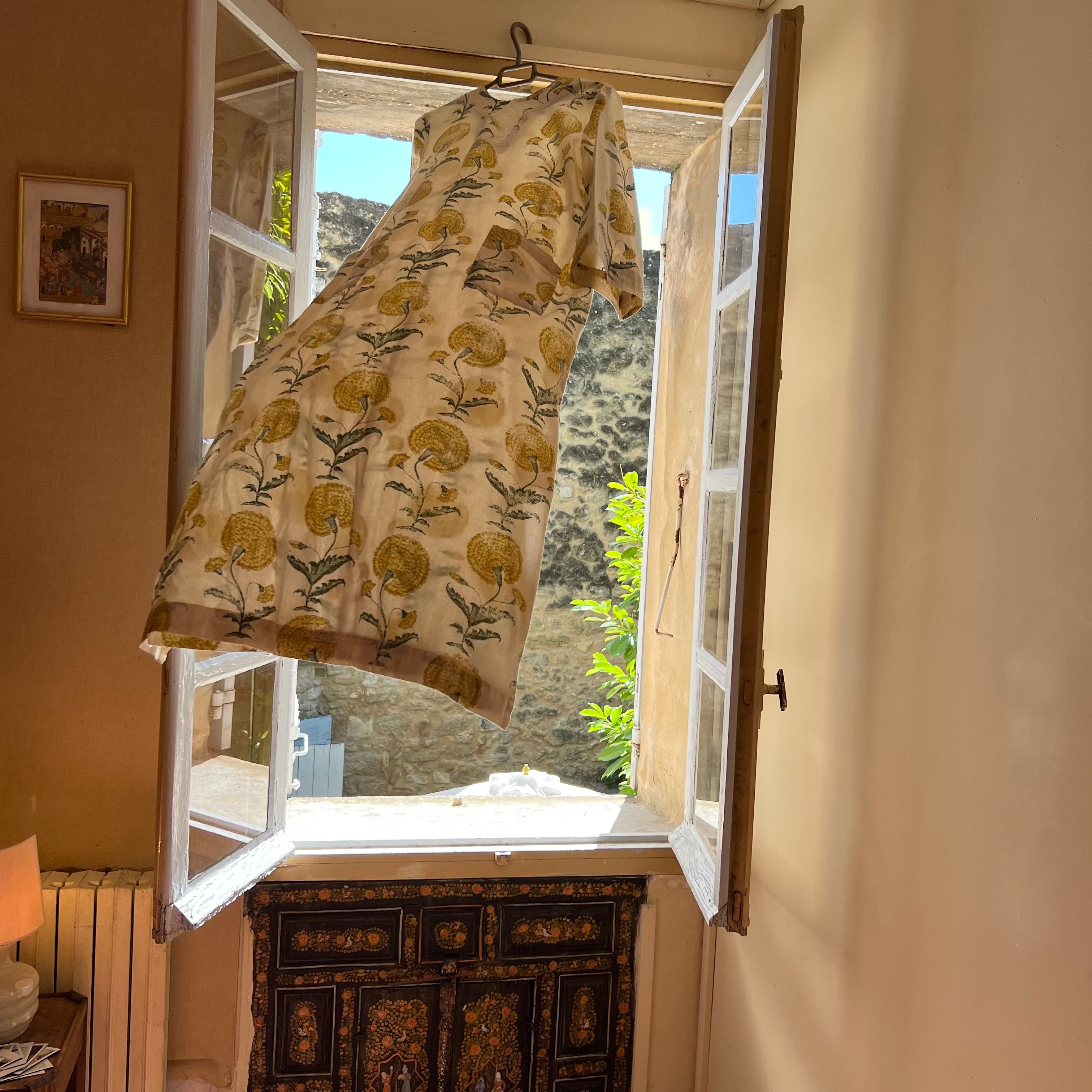 Poppy Yellow Cotton Kaftan