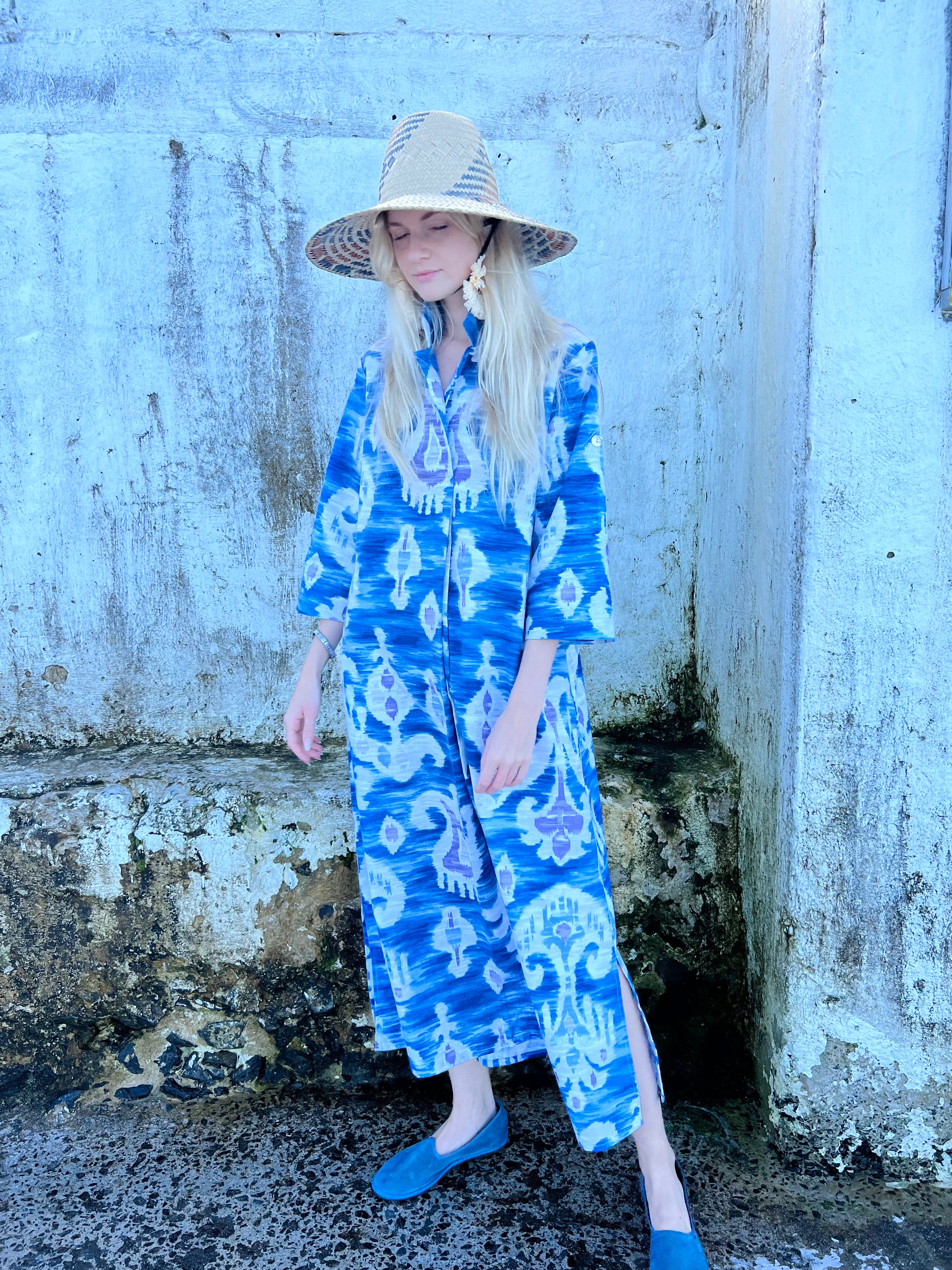 Collar Cotton Tie Dye  Kaftan